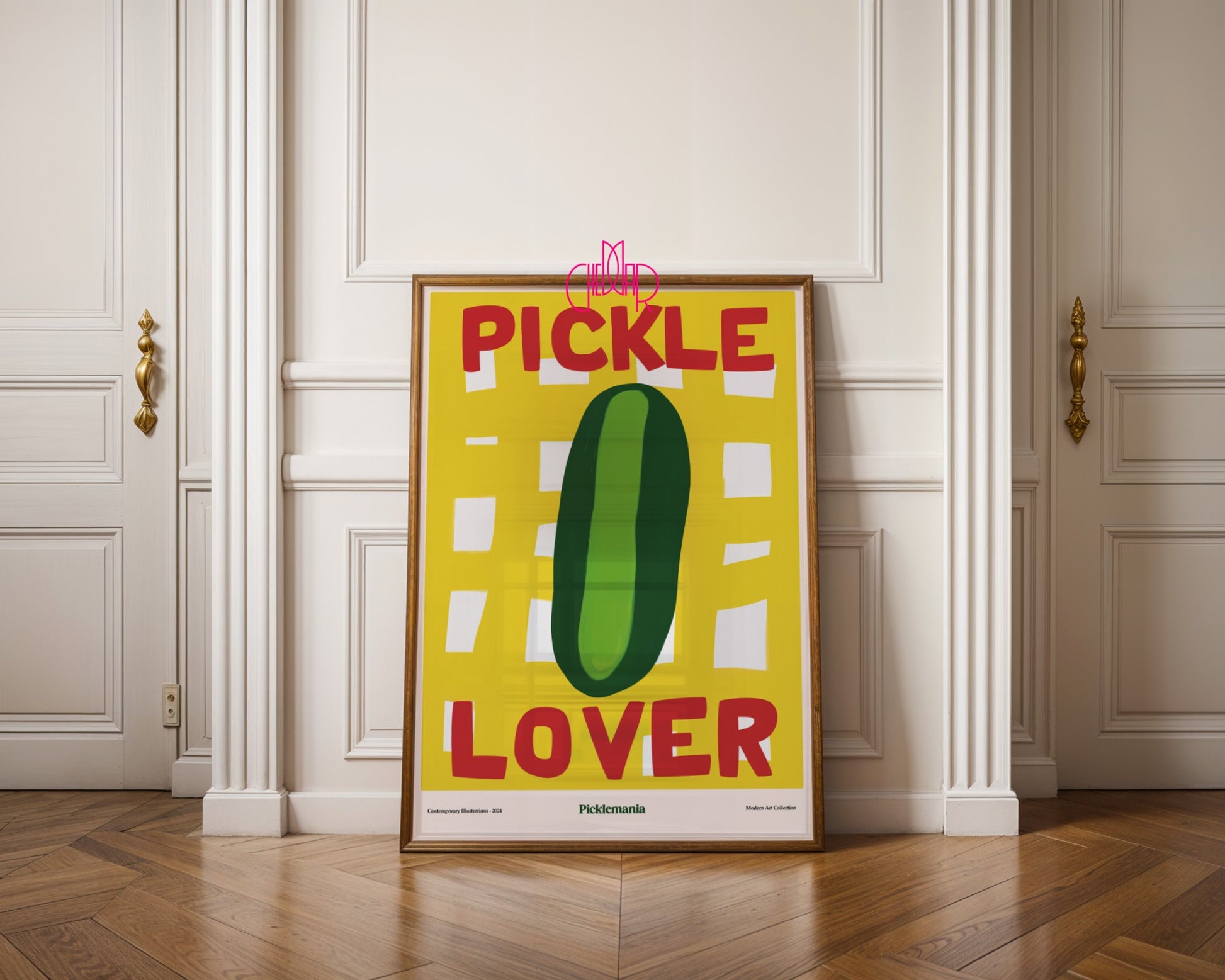 Pickle Lover poster, pickle lovers, modernism, contemporary art,