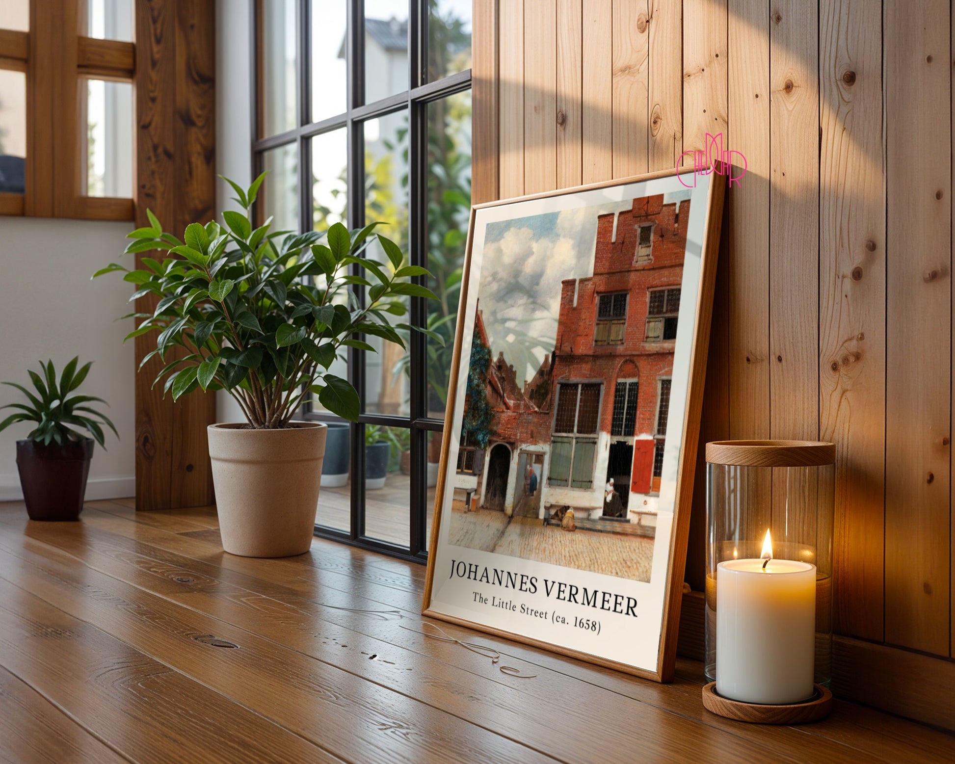 Poster Johannes Vermeer Small Street, Historic Buildings, Vintage