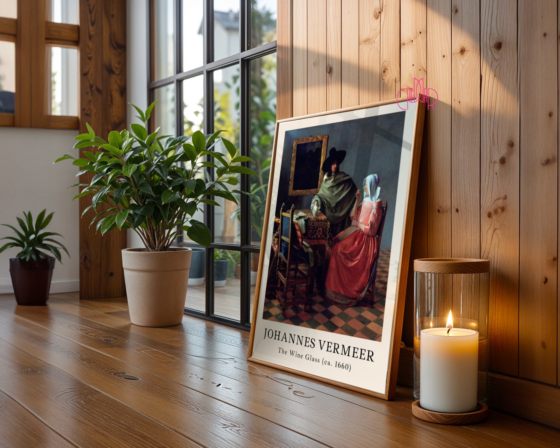 Johannes Vermeer Glass of Wine Poster, Classic Art, Vintage