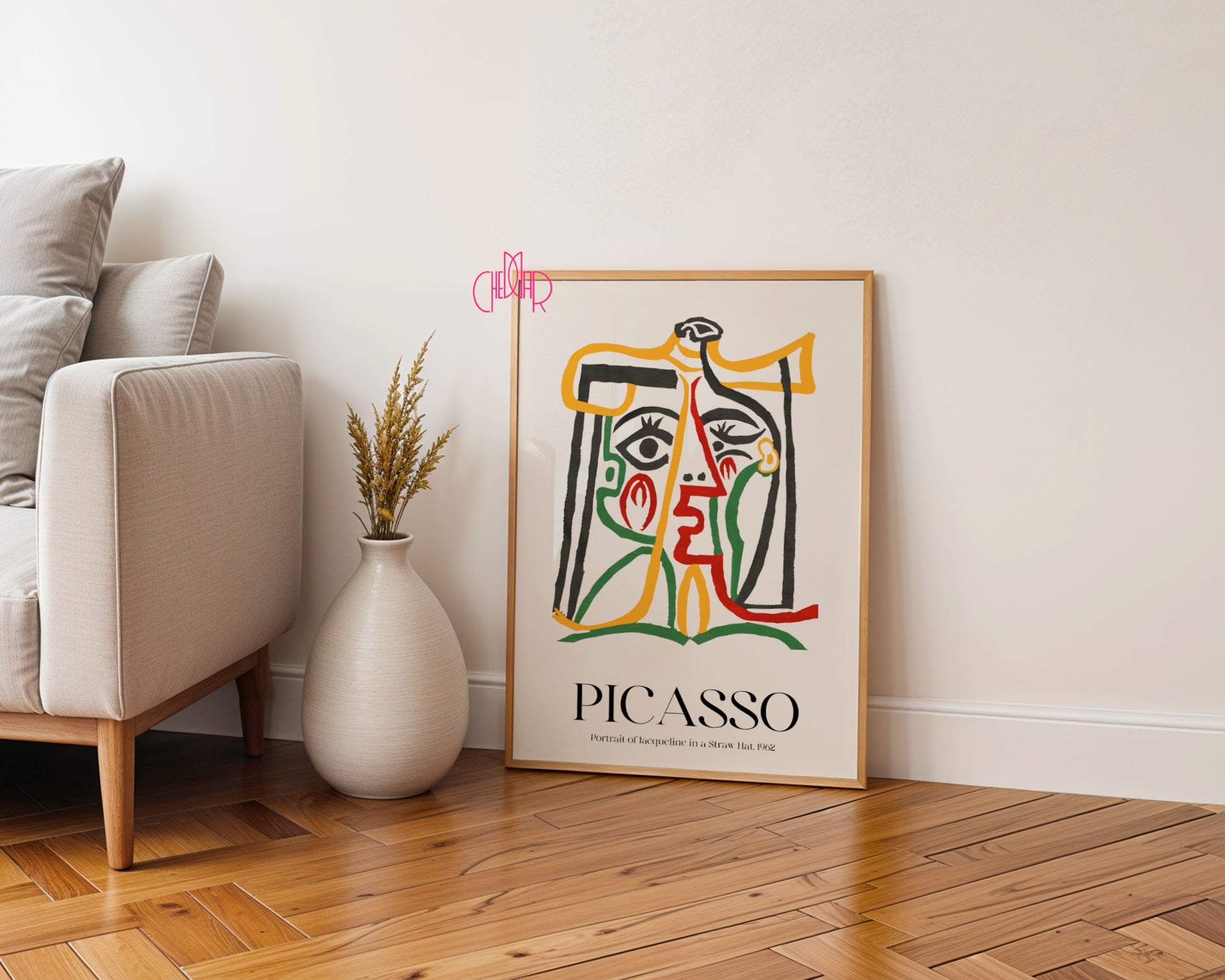 Picasso – Portrait of Jacqueline in a Straw Hat (1962) | Fauve Gallery Poster