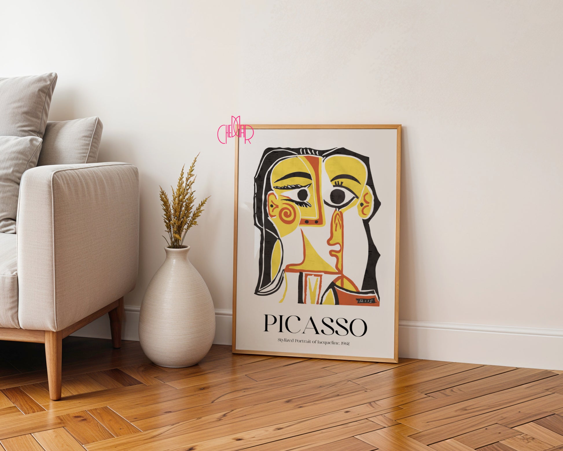 Picasso – Stylized Portrait of Jacqueline 1962 | Cubist Gallery Poster