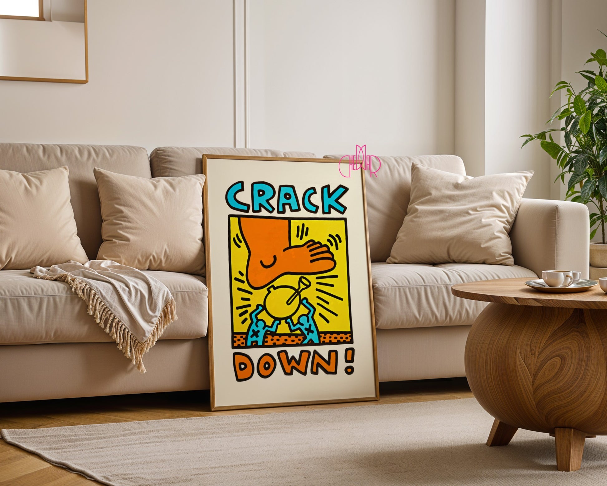 Keith Haring Crack Down 1986 poster, street art, pop art