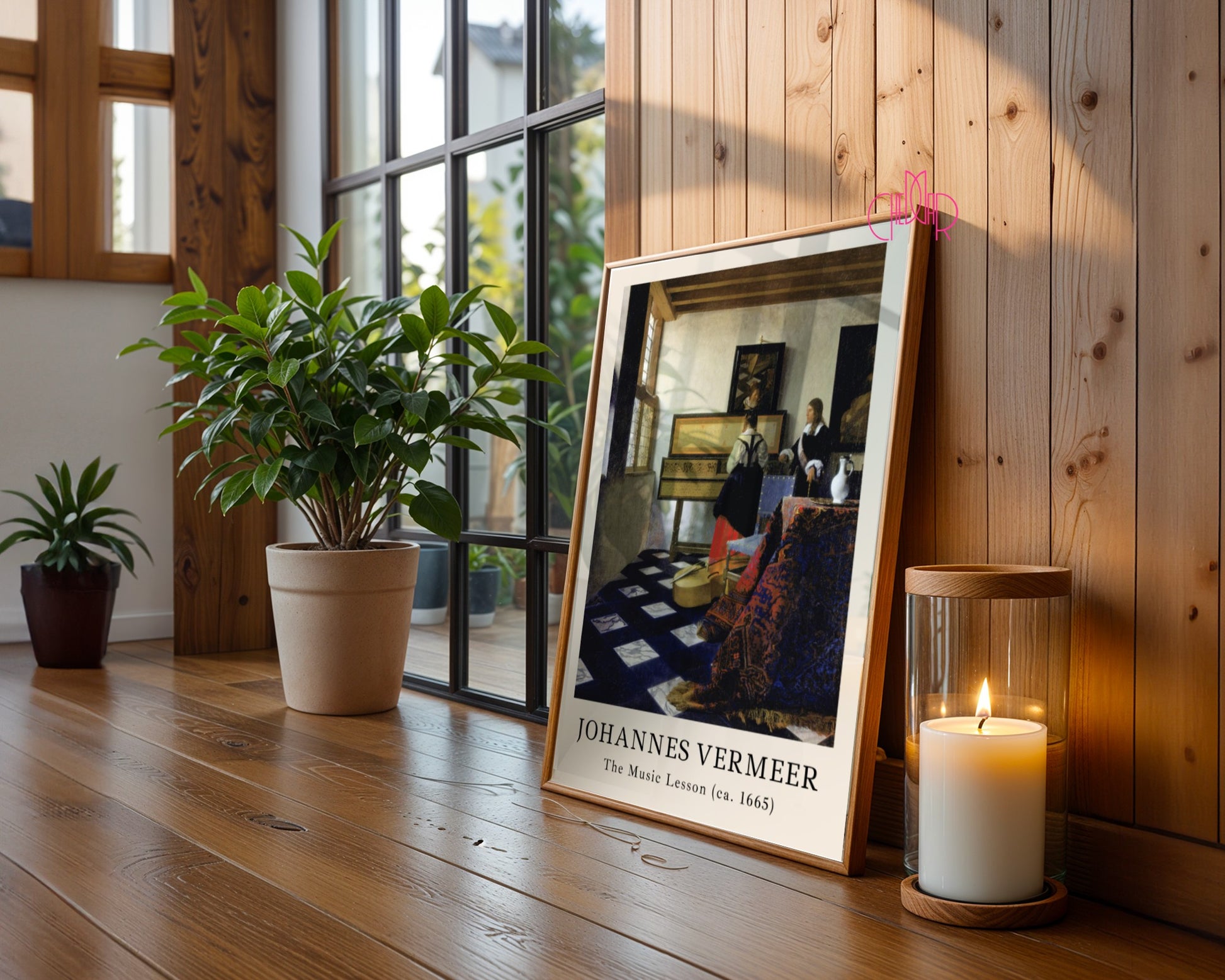 Johannes Vermeer The Music Lesson poster, piano, art, vintage