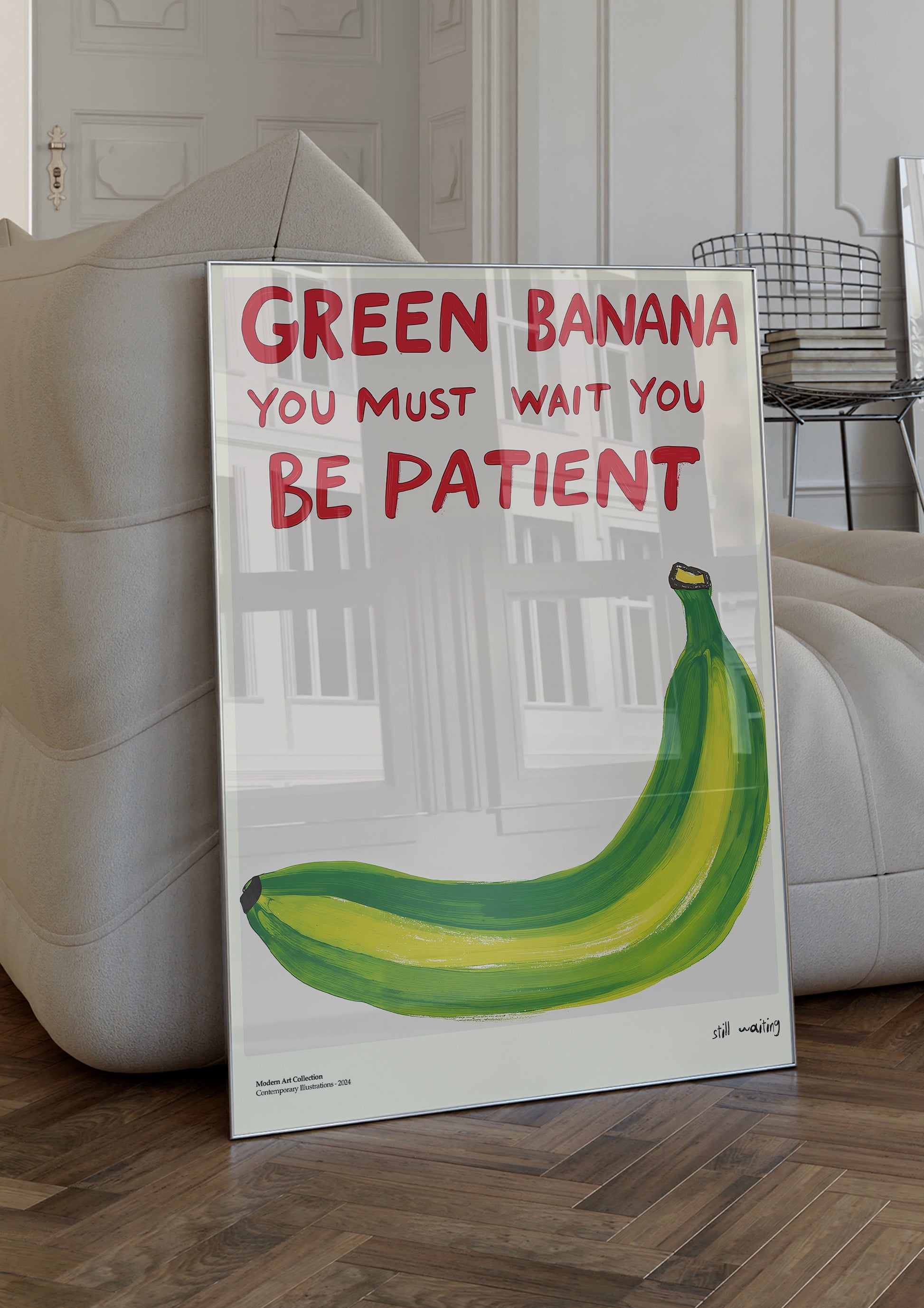 Green Banana Poster – A Stylish Lesson in Patience in Your Home!