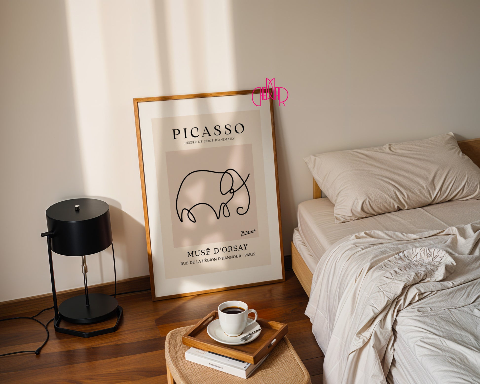 Pablo Picasso – Minimalist Elephant Line Art Exhibition Poster