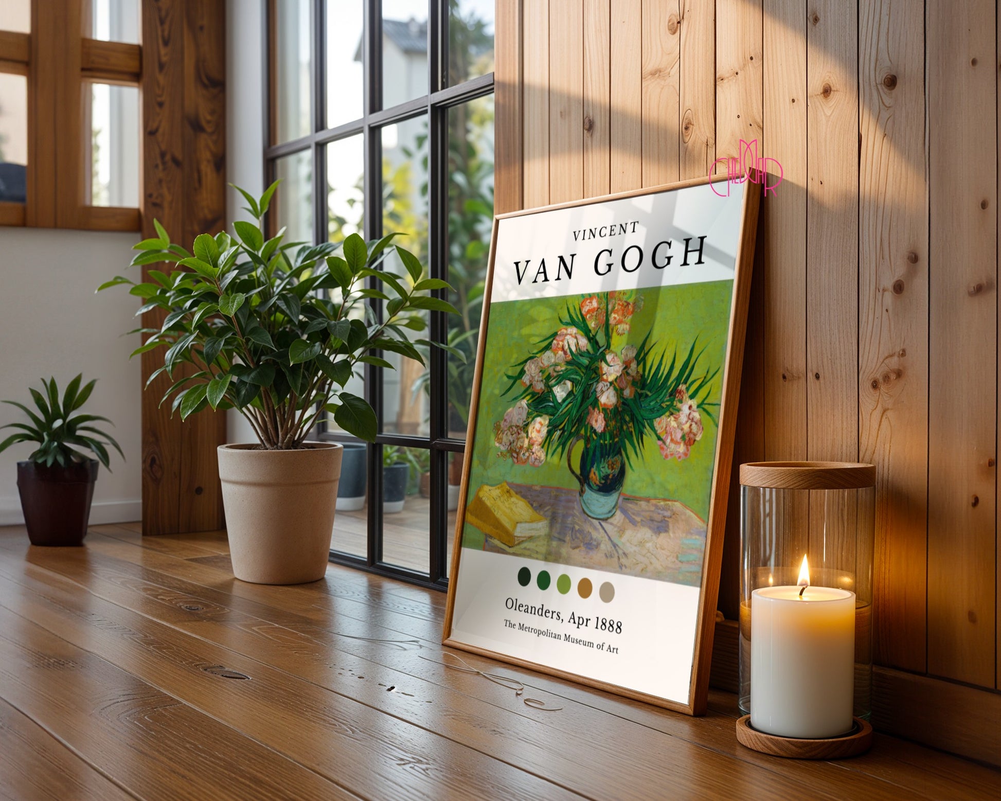 Vincent Van Gogh Oleanders poster, April 1888, Art Museum