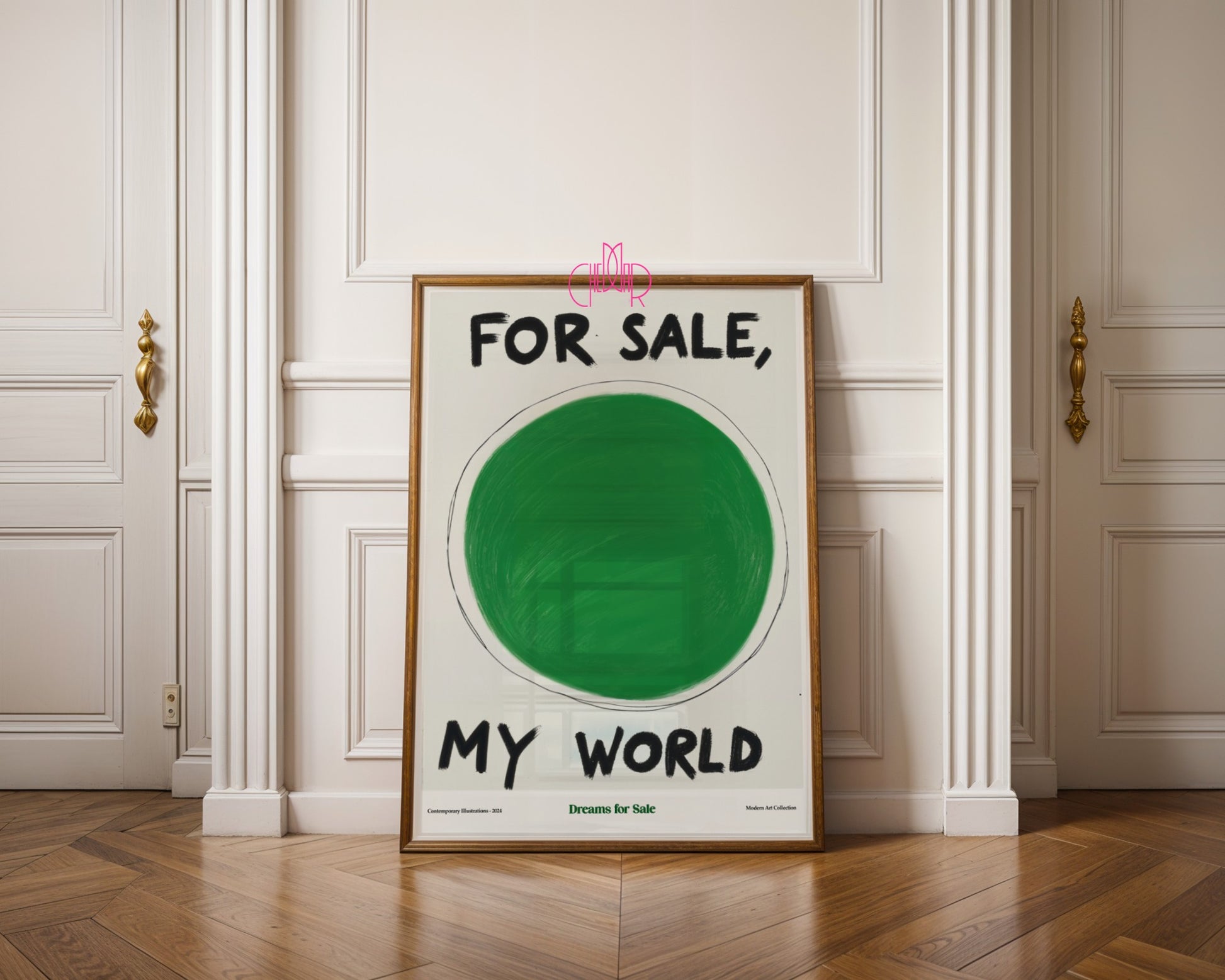 Humorous poster "My World for Sale" - contemporary, modernism