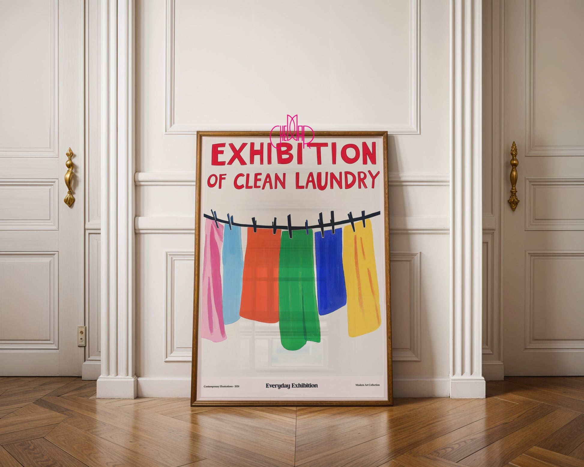 Poster Clean Laundry Exhibition, contemporary art, modernism