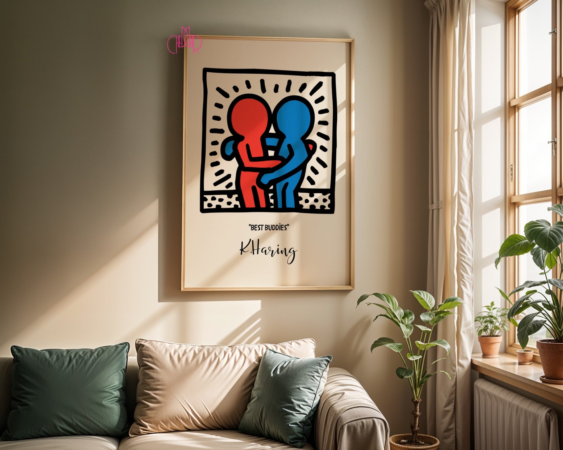 Keith Haring Best Buddies poster, street art, pop art, modernism