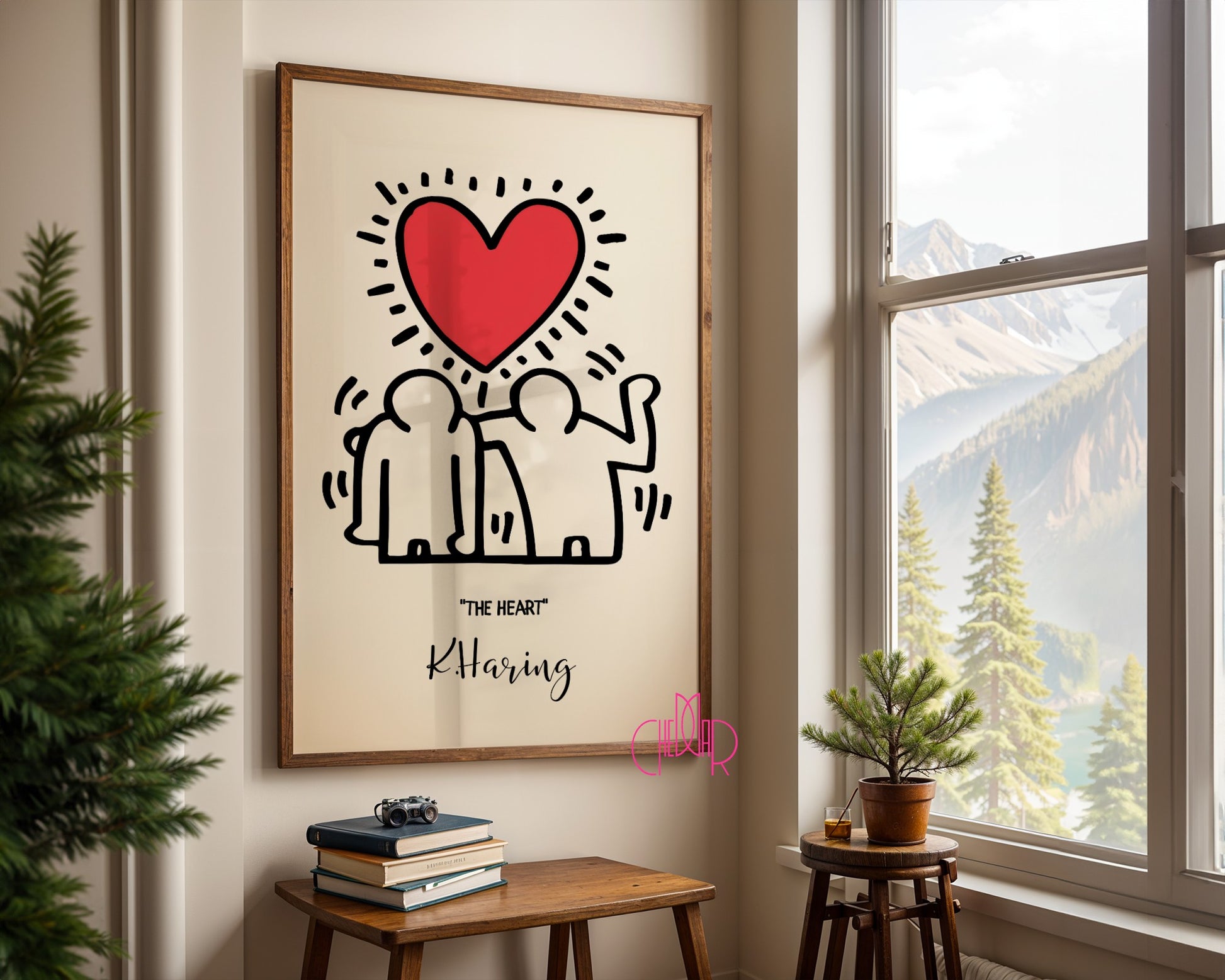 Keith Haring The Heart poster, heart, street art, pop art, modernism