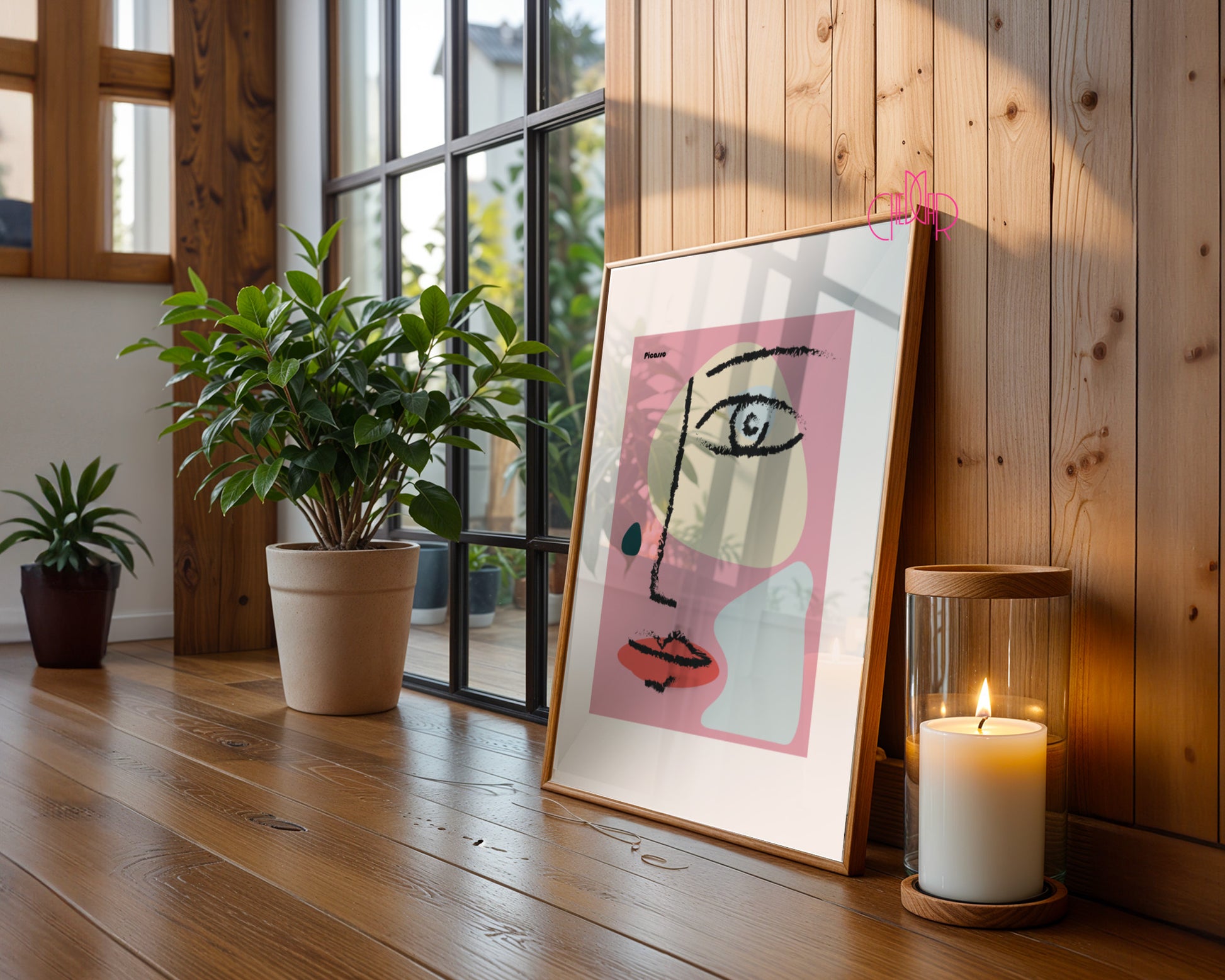 Pablo Picasso – Pink Abstract Face & Bold Expressions