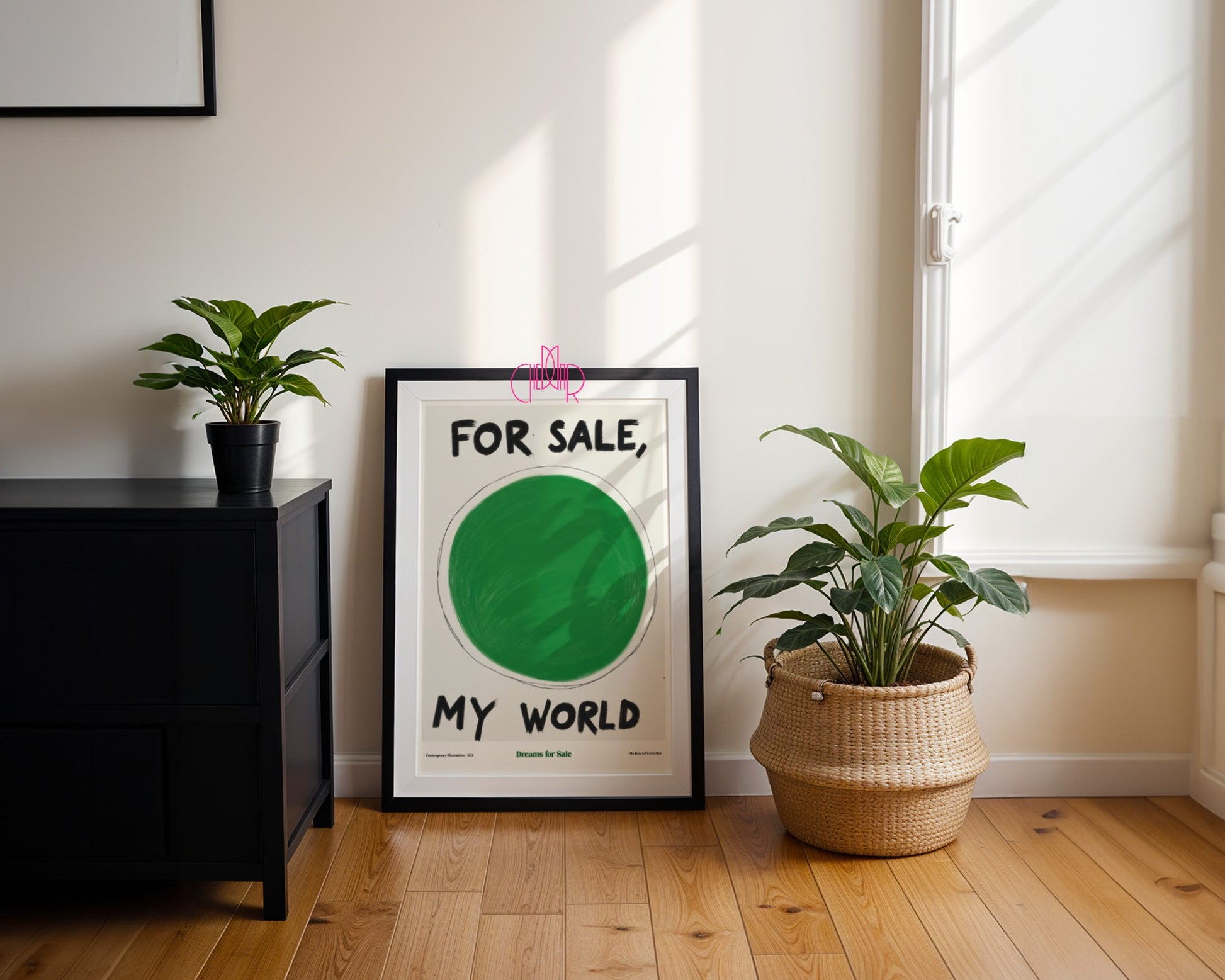 Humorous poster "My World for Sale" - contemporary, modernism