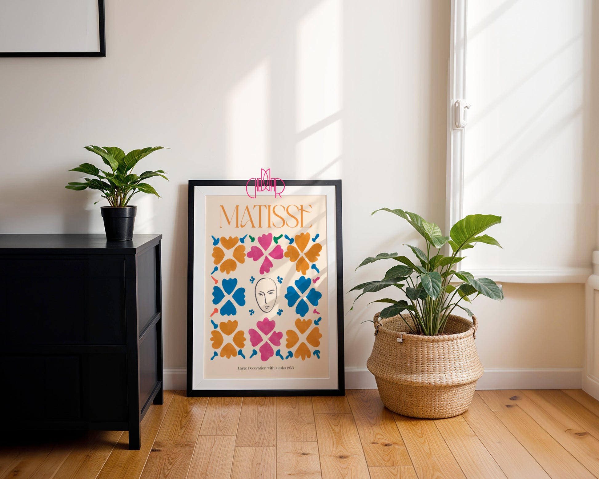Kwiatowa Symetria: Mask & Petals – Matisse, Large Decoration with Masks