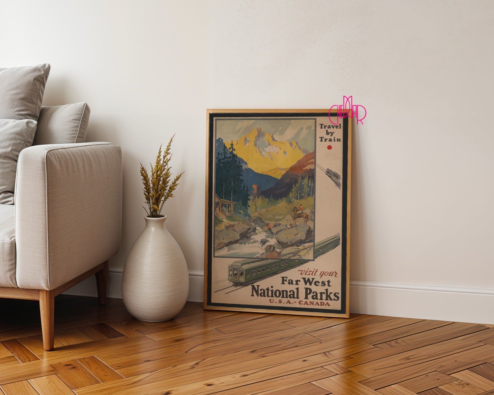"Far West National Parks" Poster - USA and Canada, Vintage
