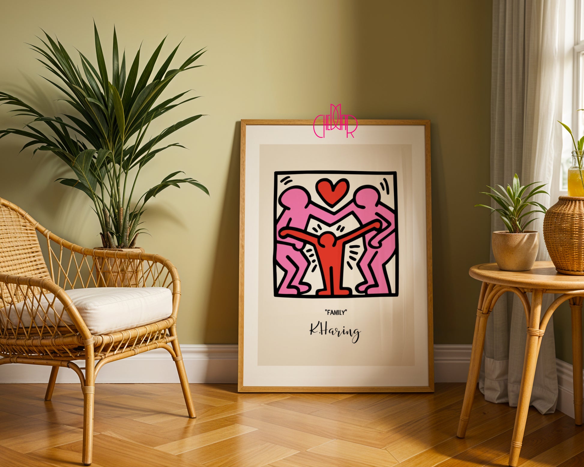 Keith Haring Family poster, family, street art, pop art