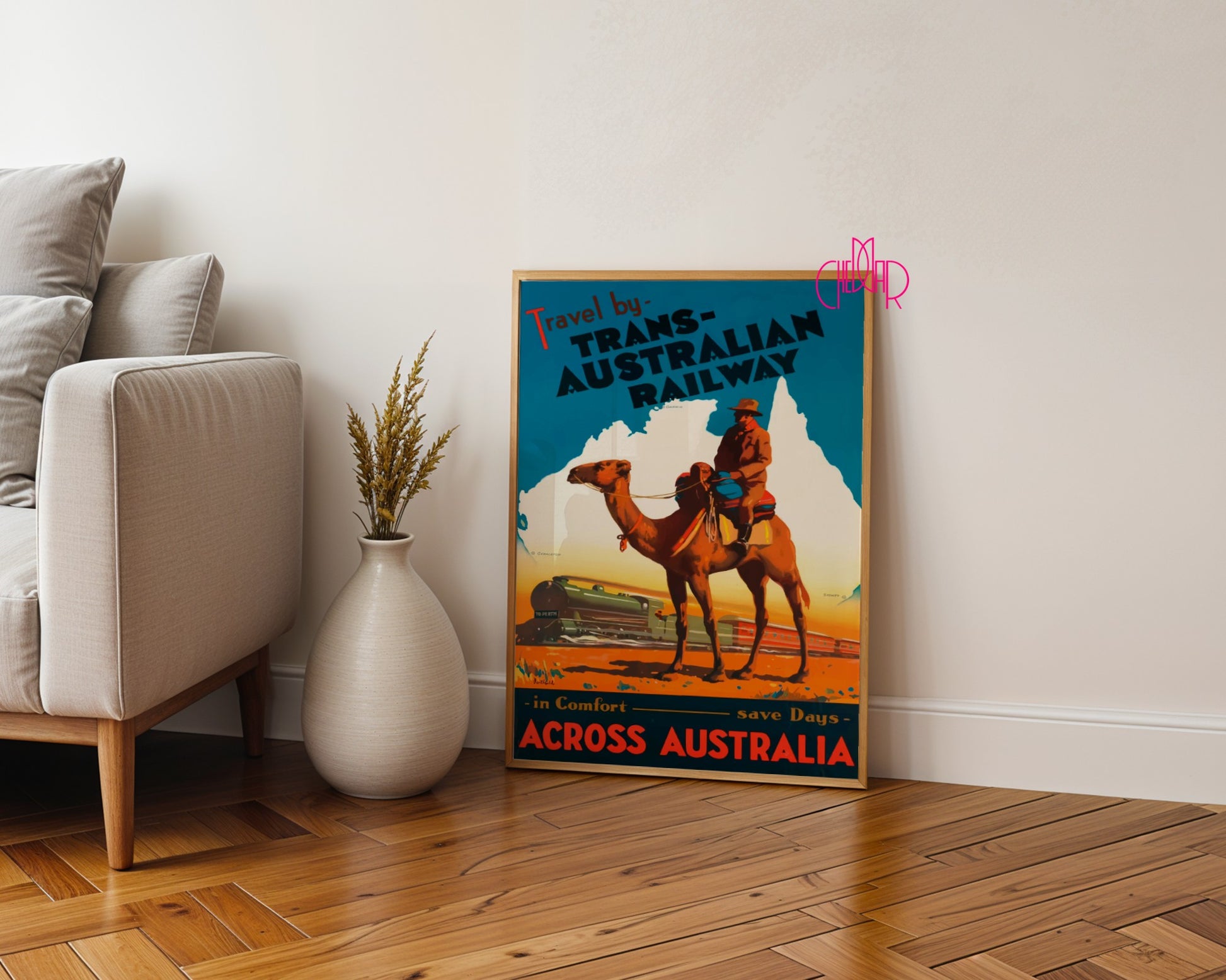 Trans Australian Railway Poster - A Journey Through Australia, Vintage/Retro