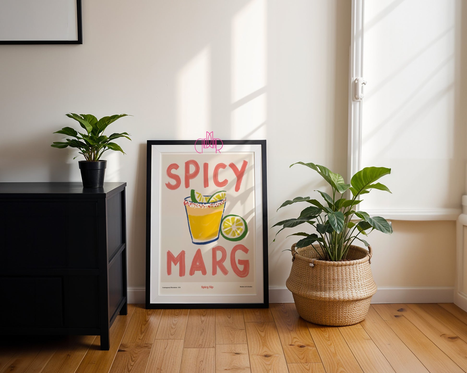 Spicy Marg, Spicy Sip poster, modernism, contemporary art