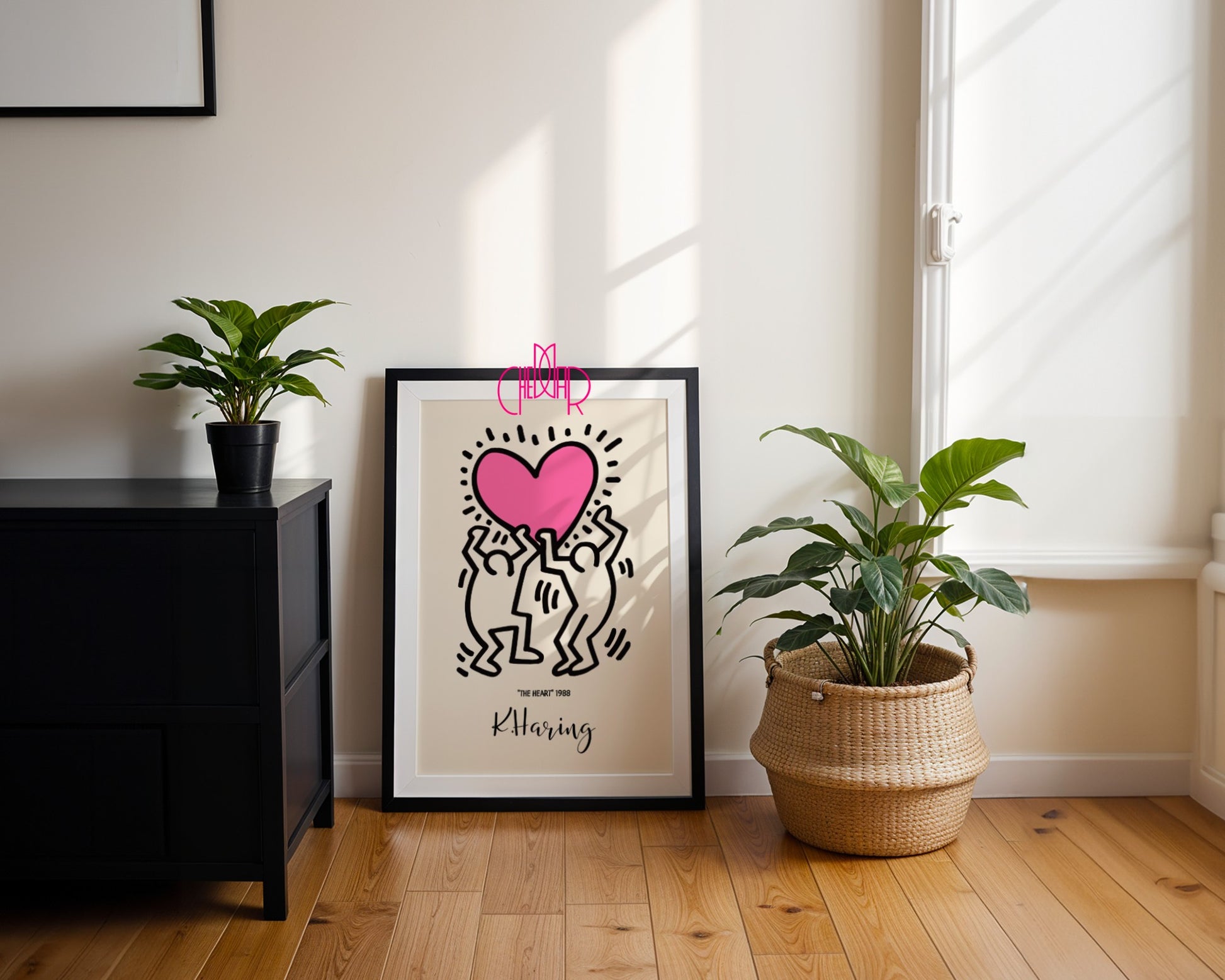 Keith Haring The Heart poster, heart 1988, street art, pop art 