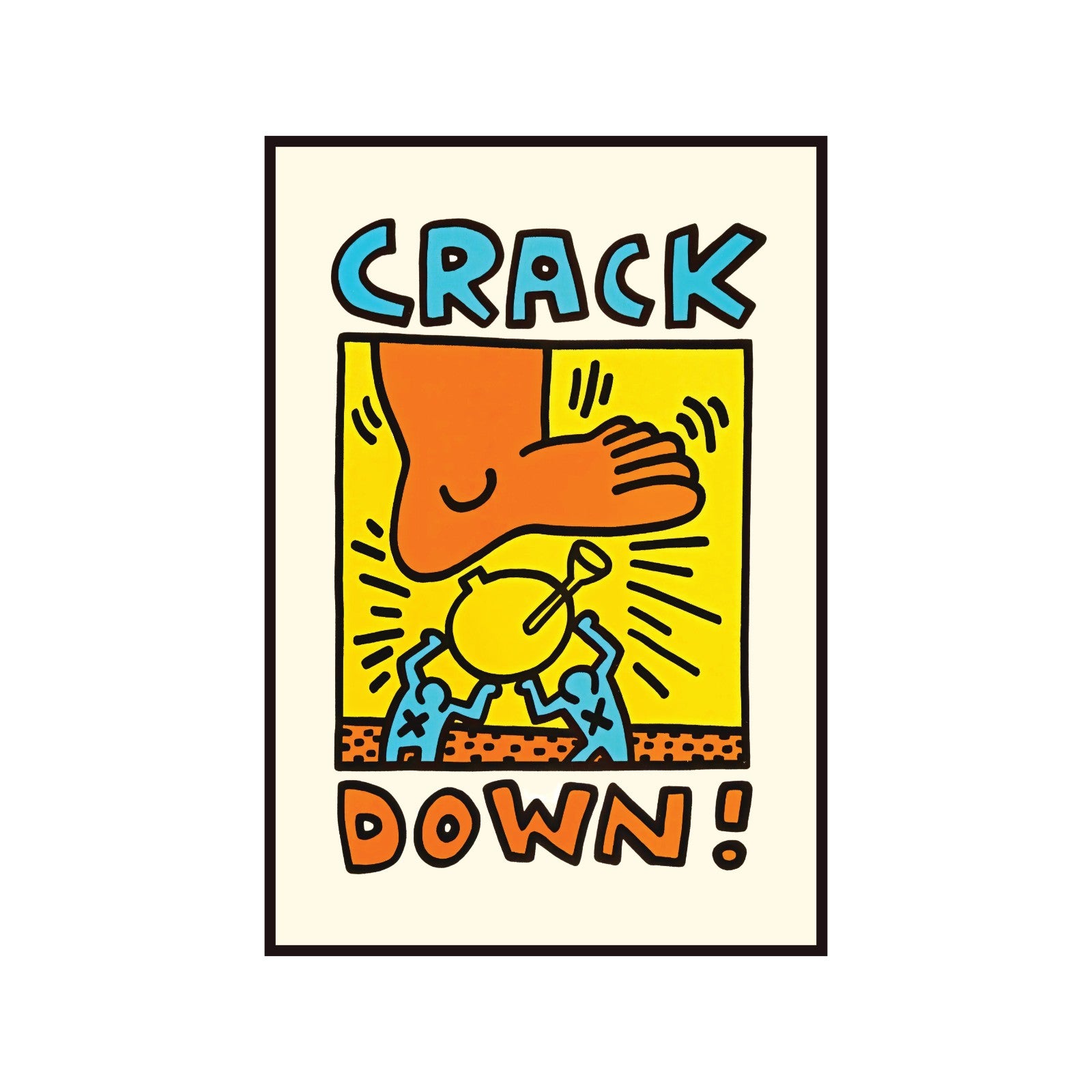 Keith Haring Crack Down 1986 poster, street art, pop art