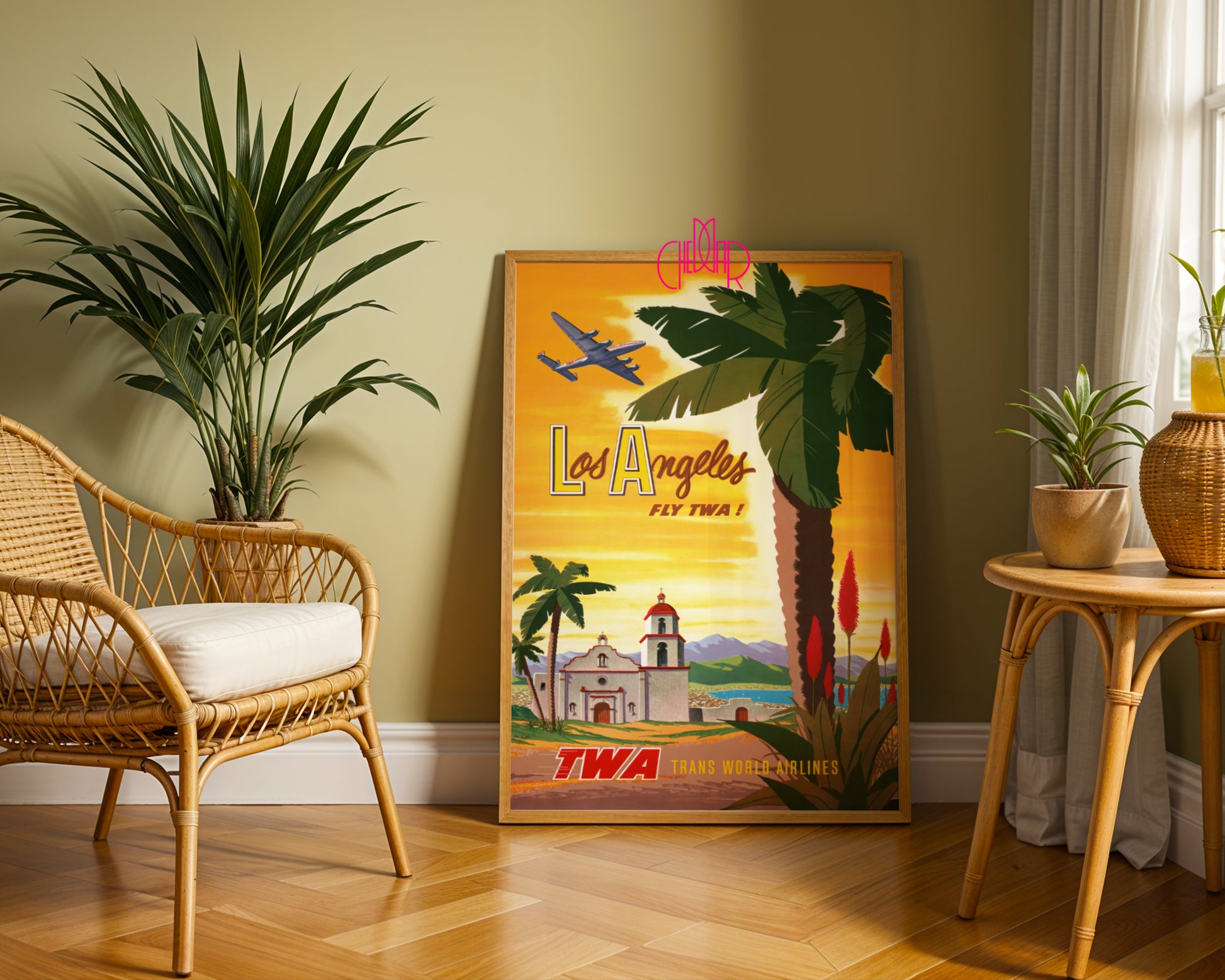 Poster Los Angeles – Fly TWA, Vintage, Retro, USA