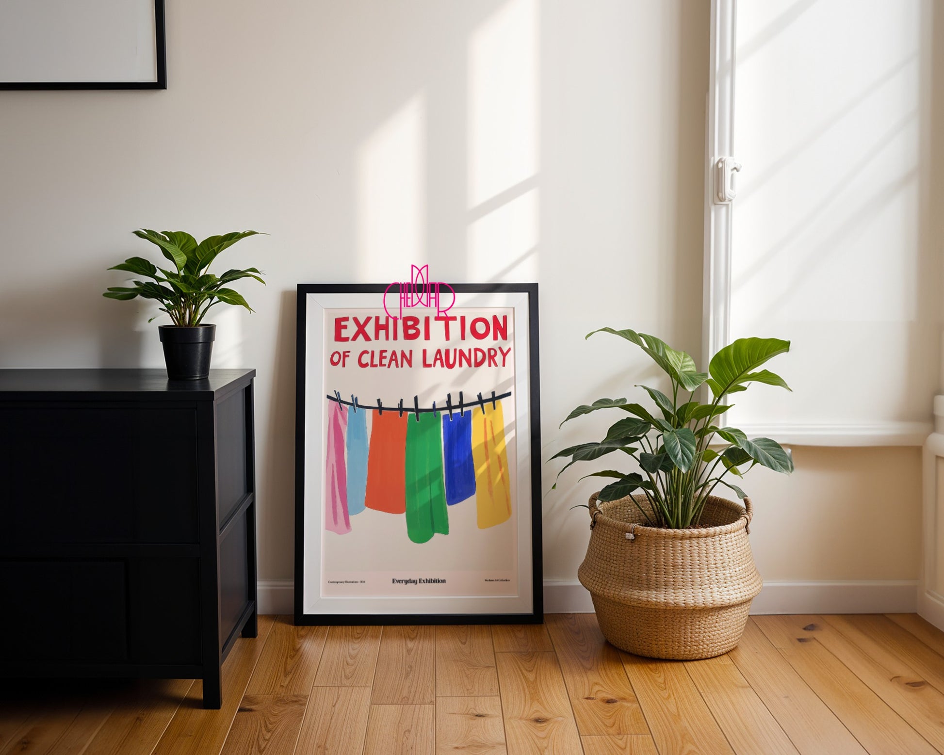 Poster Clean Laundry Exhibition, contemporary art, modernism