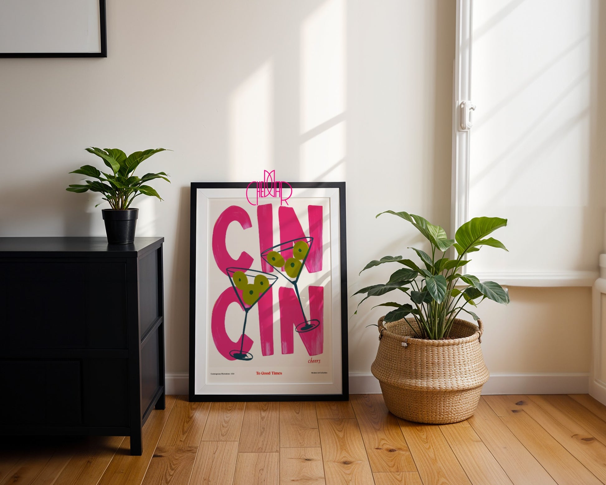 Modernist poster Cin Cin- To Good Times, Cheers