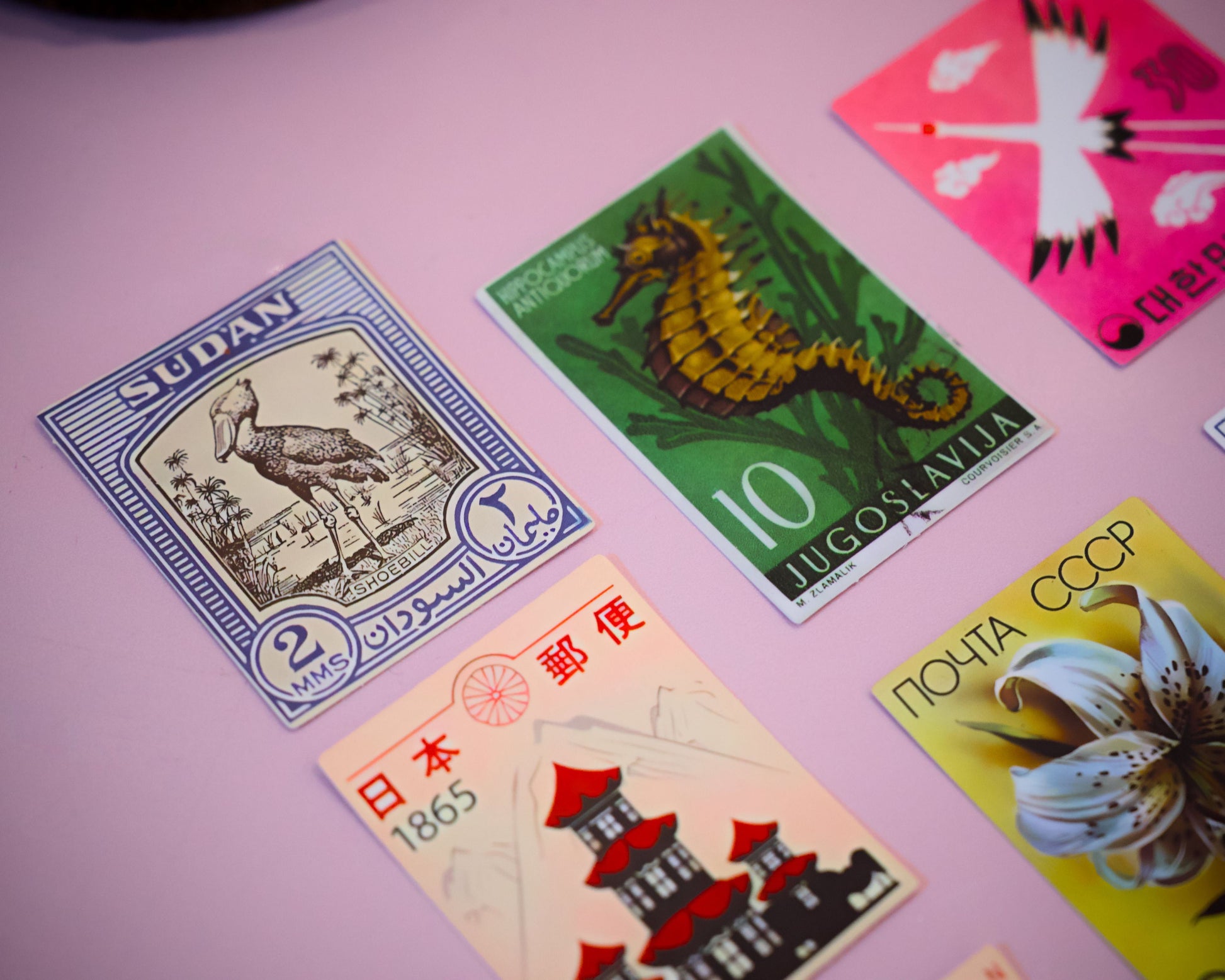 Vintage Japanese Art Stickers, Set of 10