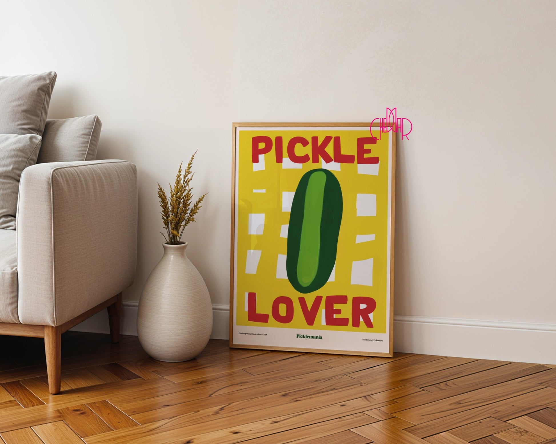 Pickle Lover poster, pickle lovers, modernism, contemporary art,