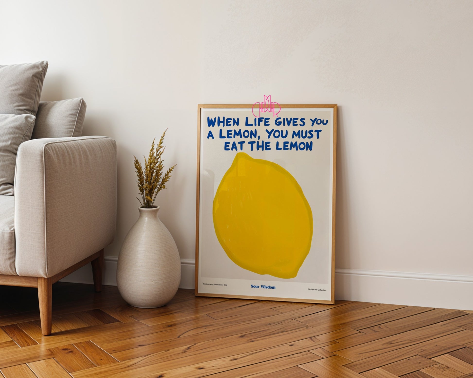 Eat a Lemon poster, bitter truth, modernism, contemporary times