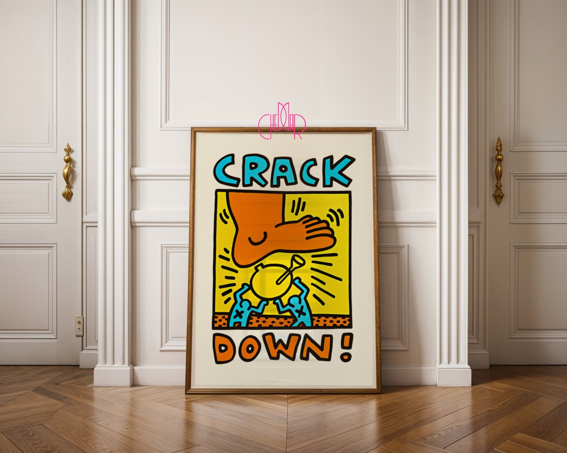 Keith Haring Crack Down 1986 poster, street art, pop art