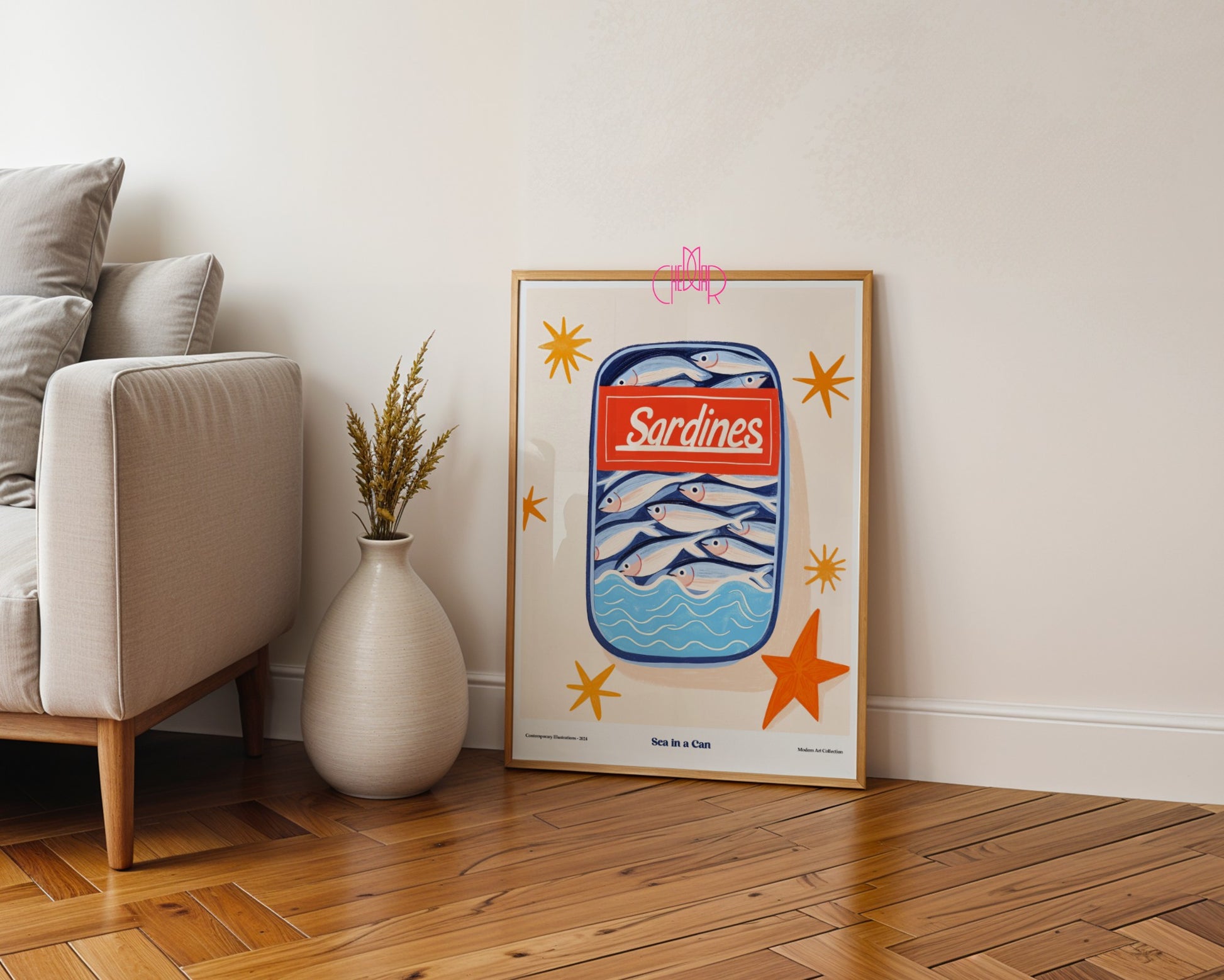 Sardines - the sea in a can poster, modernism, contemporary art
