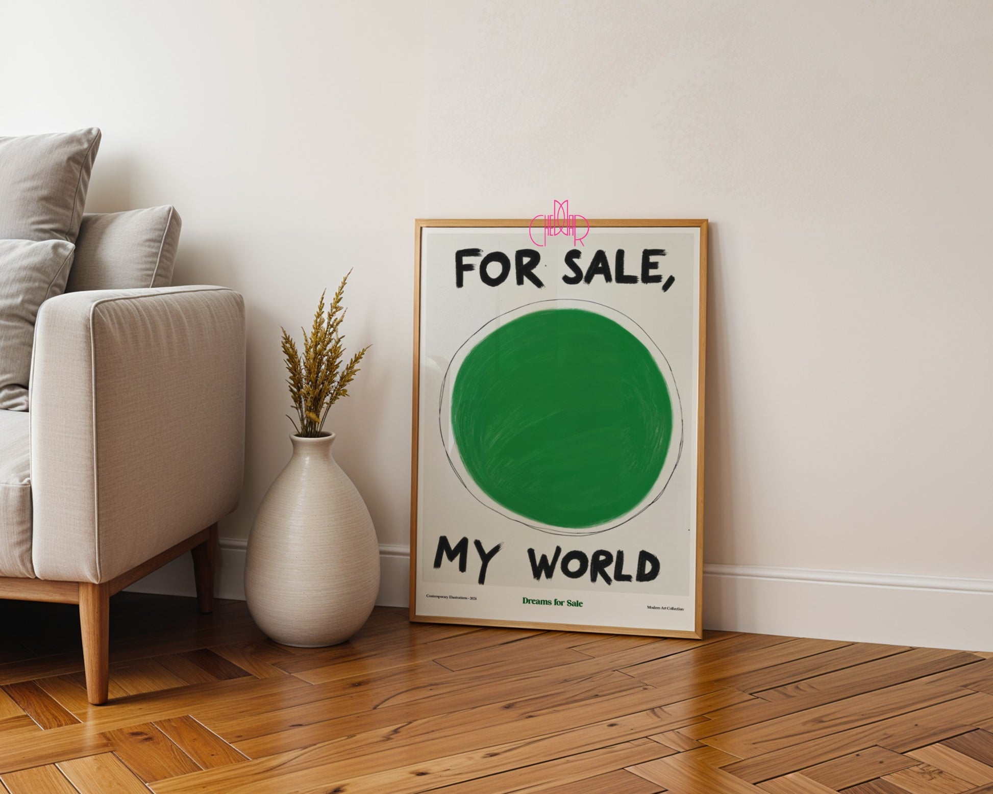 Humorous poster "My World for Sale" - contemporary, modernism