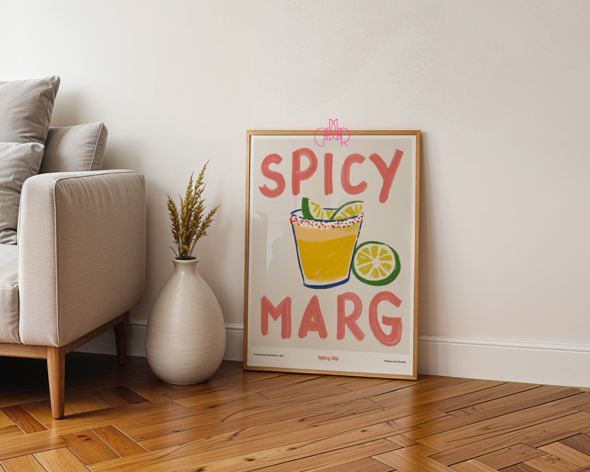 Spicy Marg, Spicy Sip poster, modernism, contemporary art