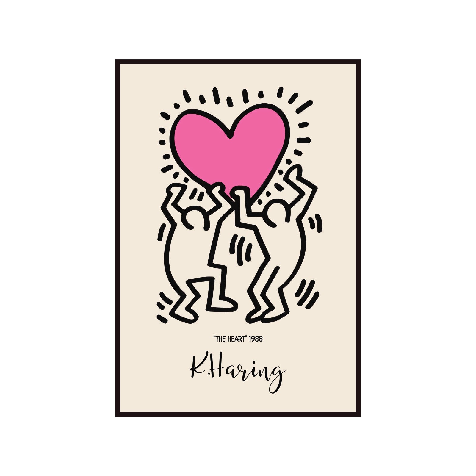 Keith Haring The Heart poster, heart 1988, street art, pop art 