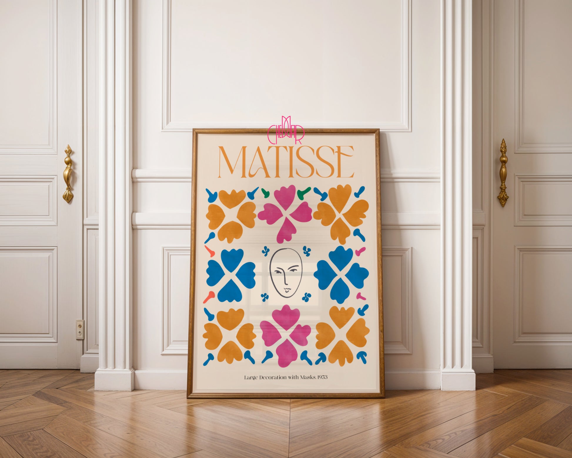 Kwiatowa Symetria: Mask & Petals – Matisse, Large Decoration with Masks