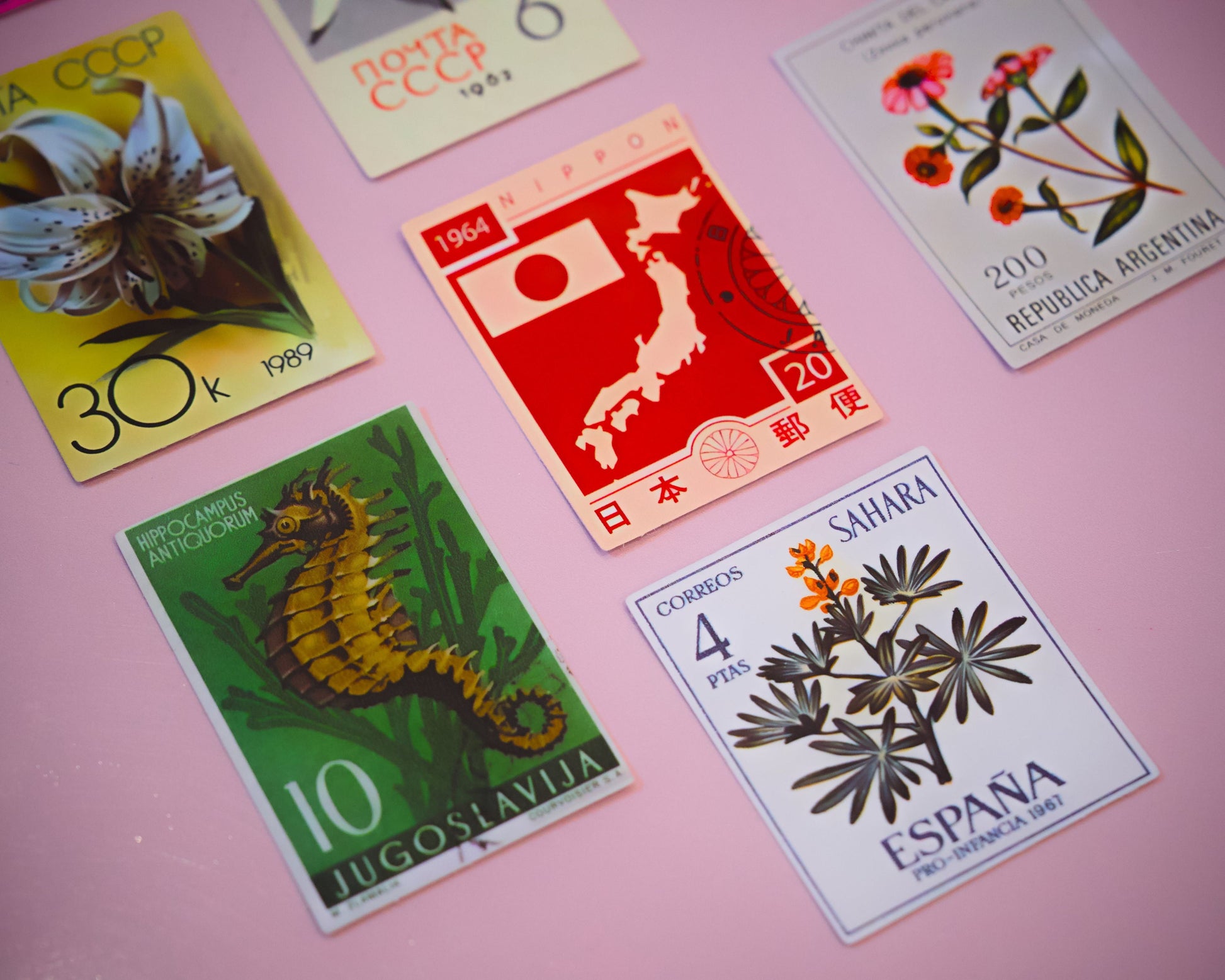 Vintage Japanese Art Stickers, Set of 10