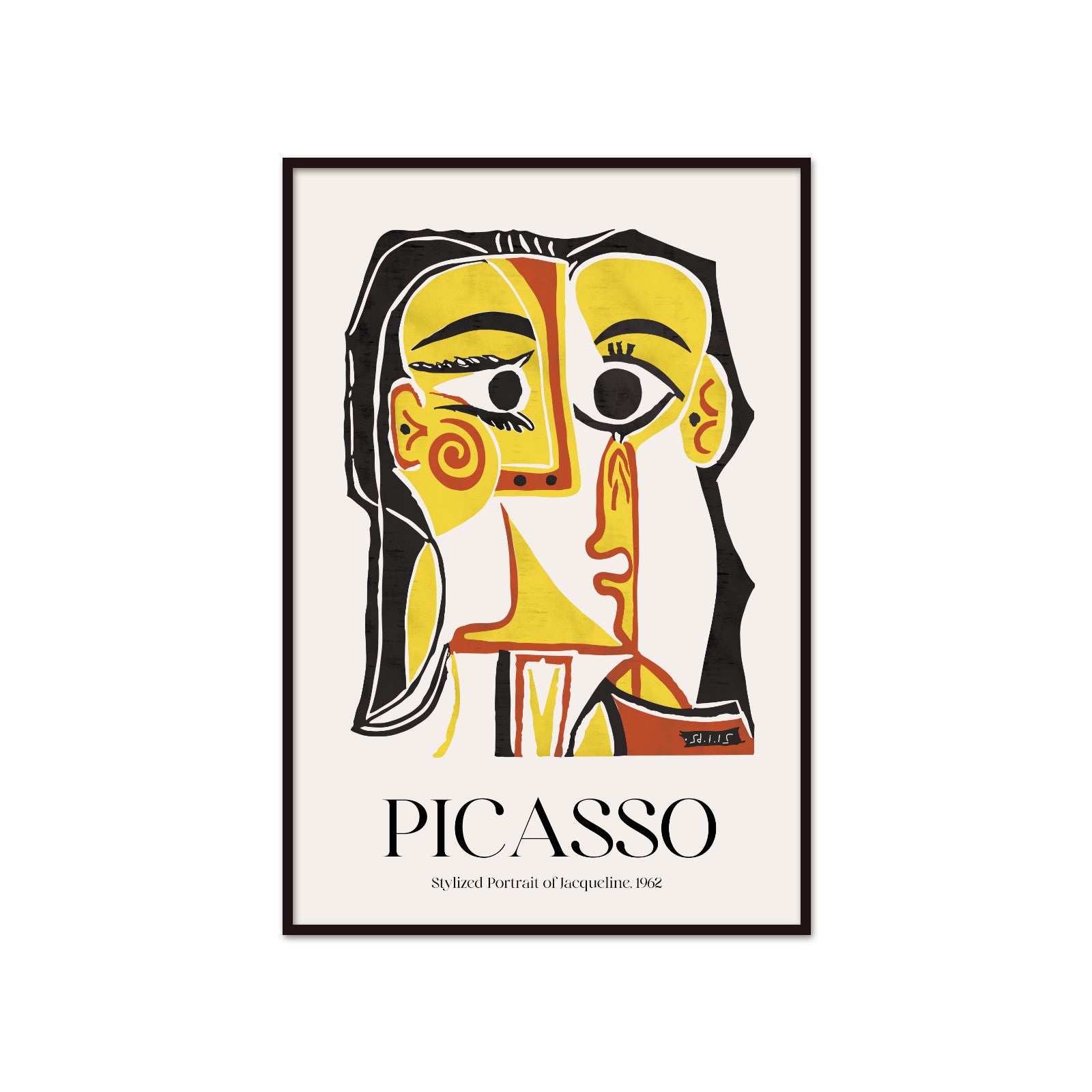 Picasso – Stylized Portrait of Jacqueline 1962 | Cubist Gallery Poster