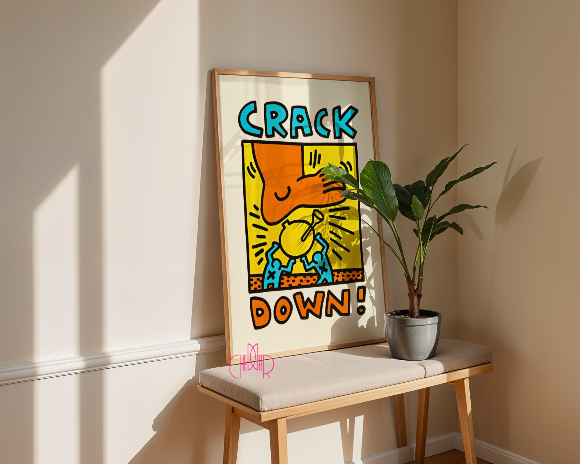 Keith Haring Crack Down 1986 poster, street art, pop art