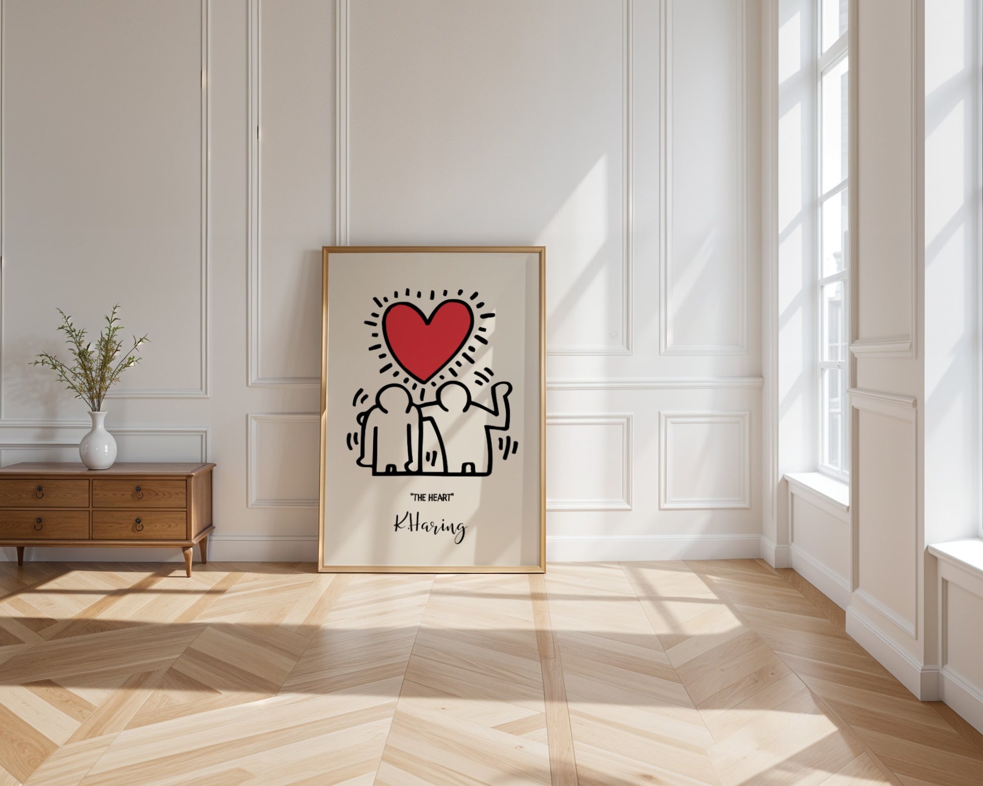 Keith Haring The Heart poster, heart, street art, pop art, modernism