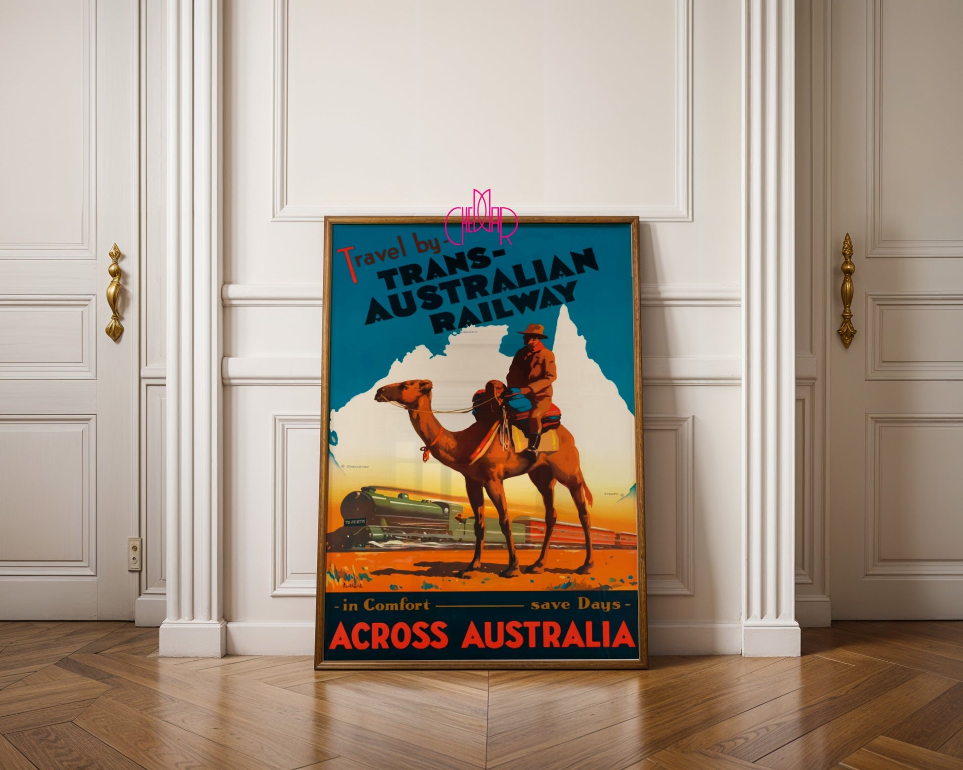 Trans Australian Railway Poster - A Journey Through Australia, Vintage/Retro