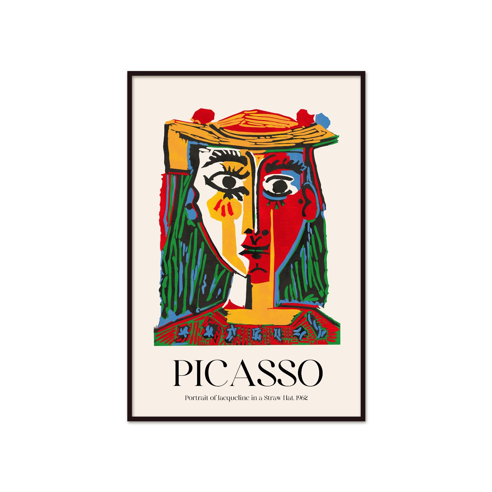 Picasso – Portrait of Jacqueline in a Straw Hat (1962) | Fauve Gallery Poster