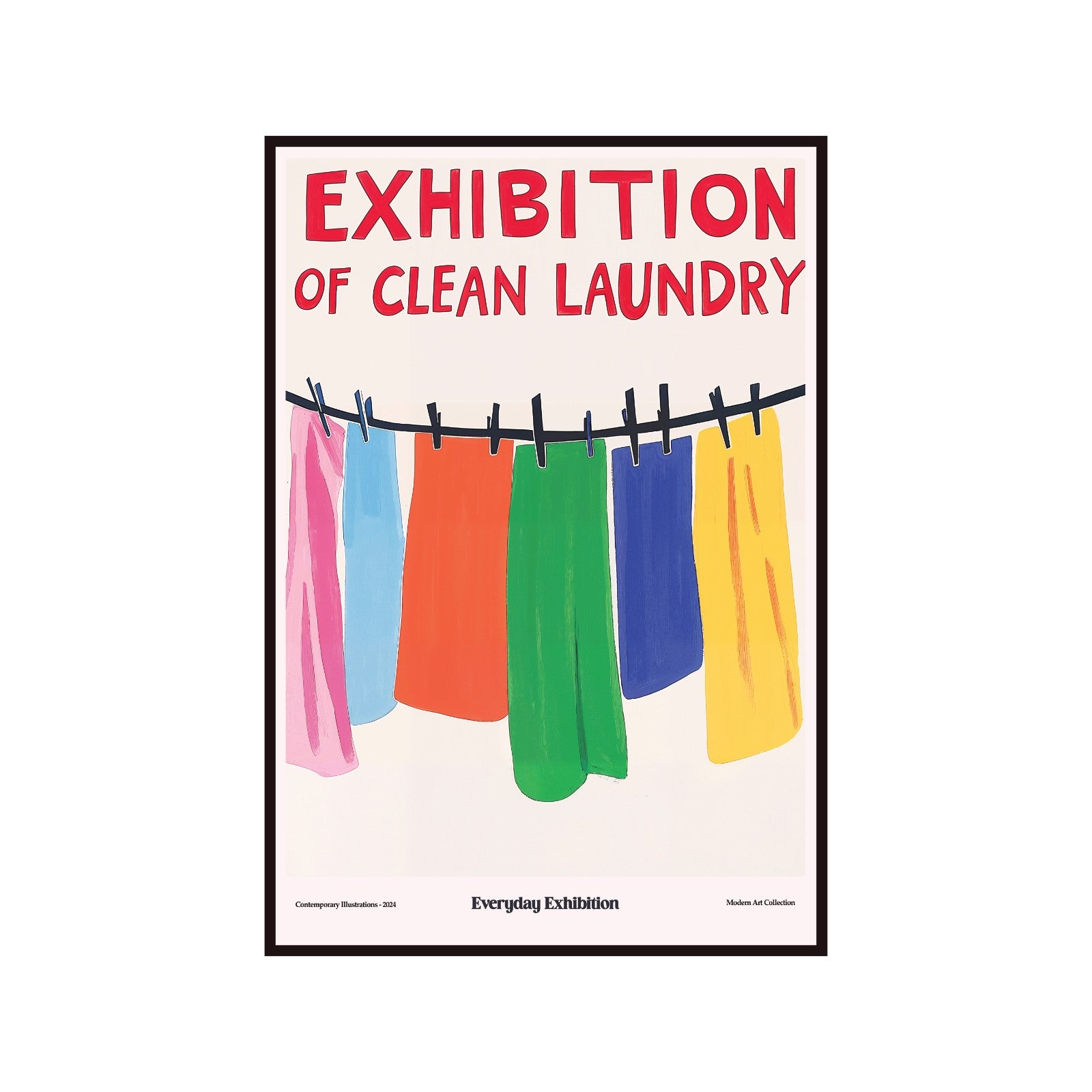 Poster Clean Laundry Exhibition, contemporary art, modernism