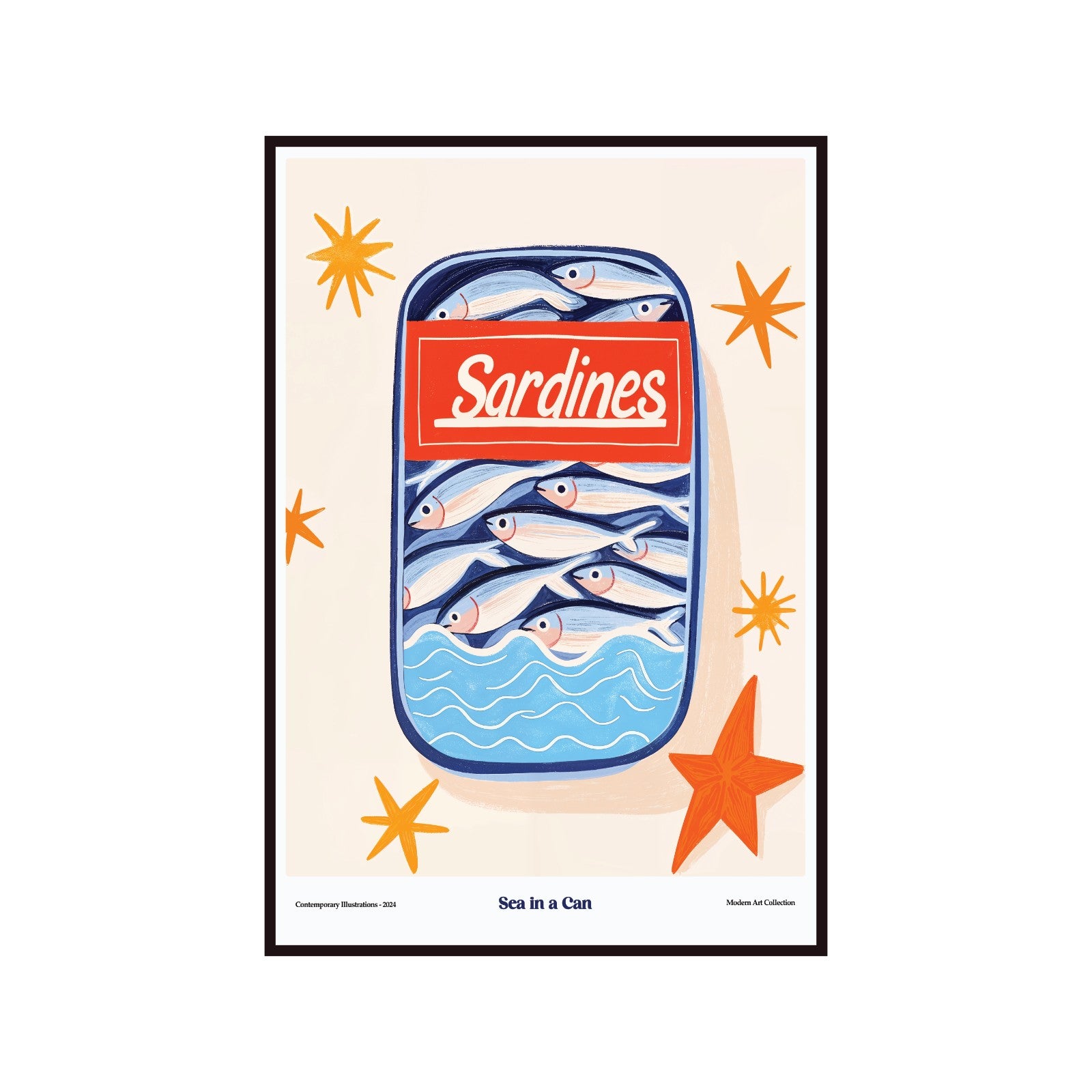 Sardines - the sea in a can poster, modernism, contemporary art