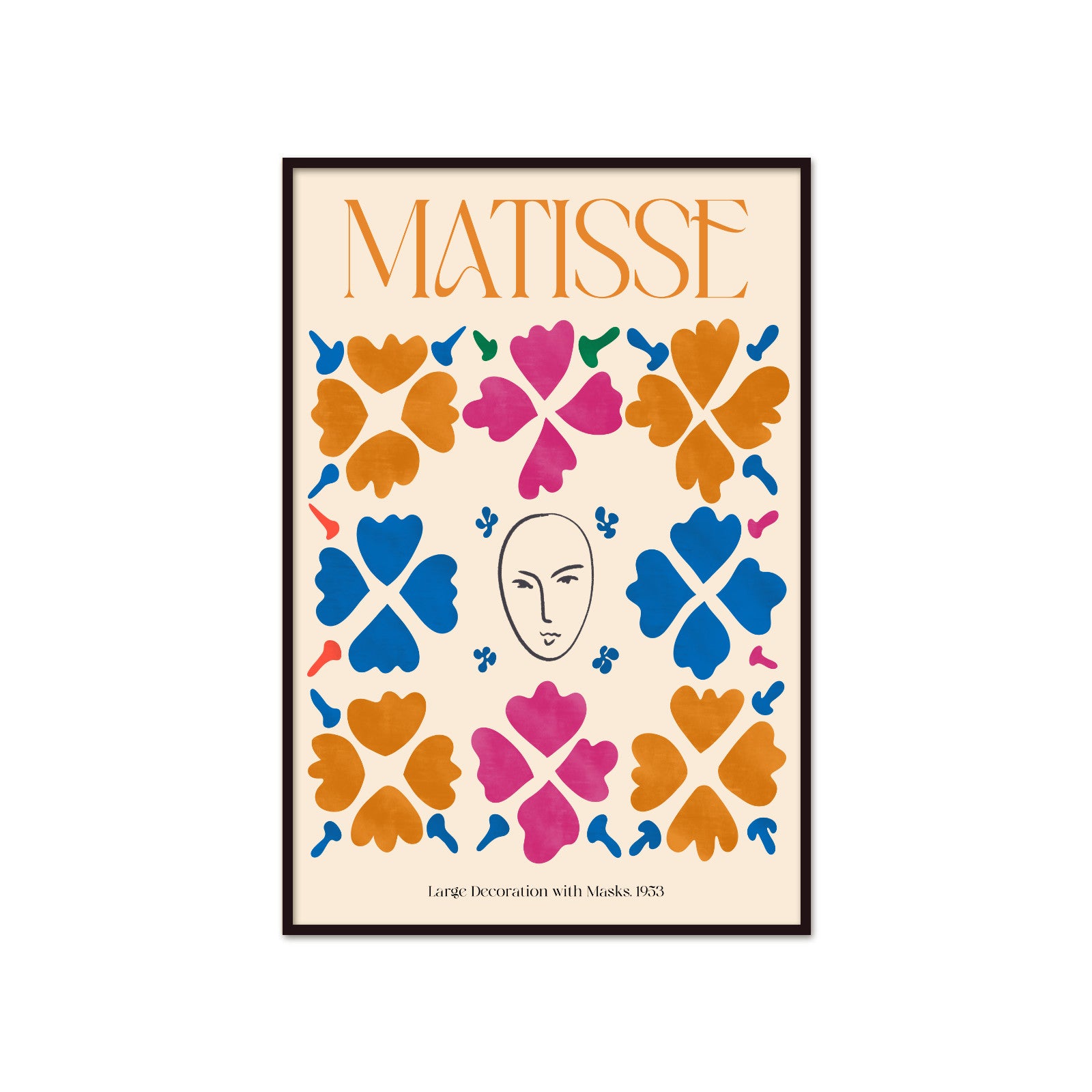 Kwiatowa Symetria: Mask & Petals – Matisse, Large Decoration with Masks