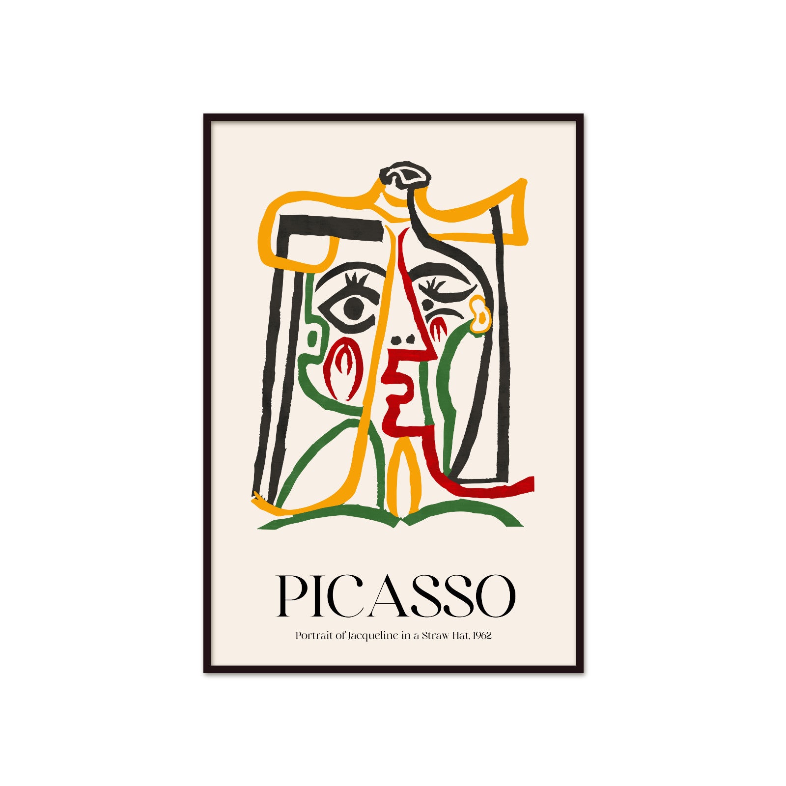 Picasso – Portrait of Jacqueline in a Straw Hat (1962) | Fauve Gallery Poster