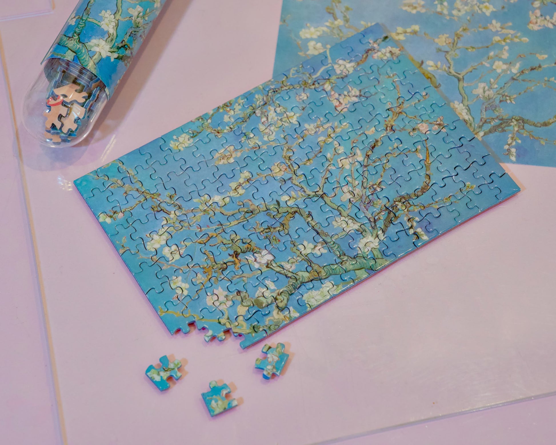 Van Gogh "Almond Blossom" mini puzzle 150 pieces, water lilies.