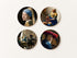 Set of 4 square cork coasters featuring iconic Johannes Vermeer paintings including Girl with a Pearl Earring and The Milkmaid