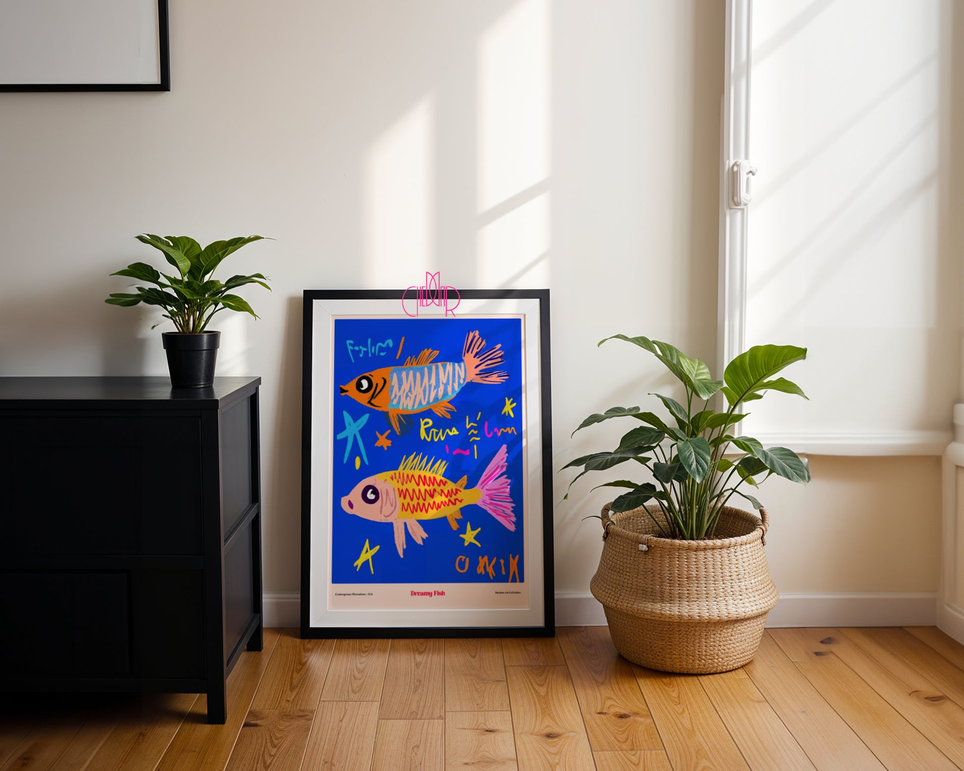 Dreamy Fish poster, marine art, contemporary art, modernism