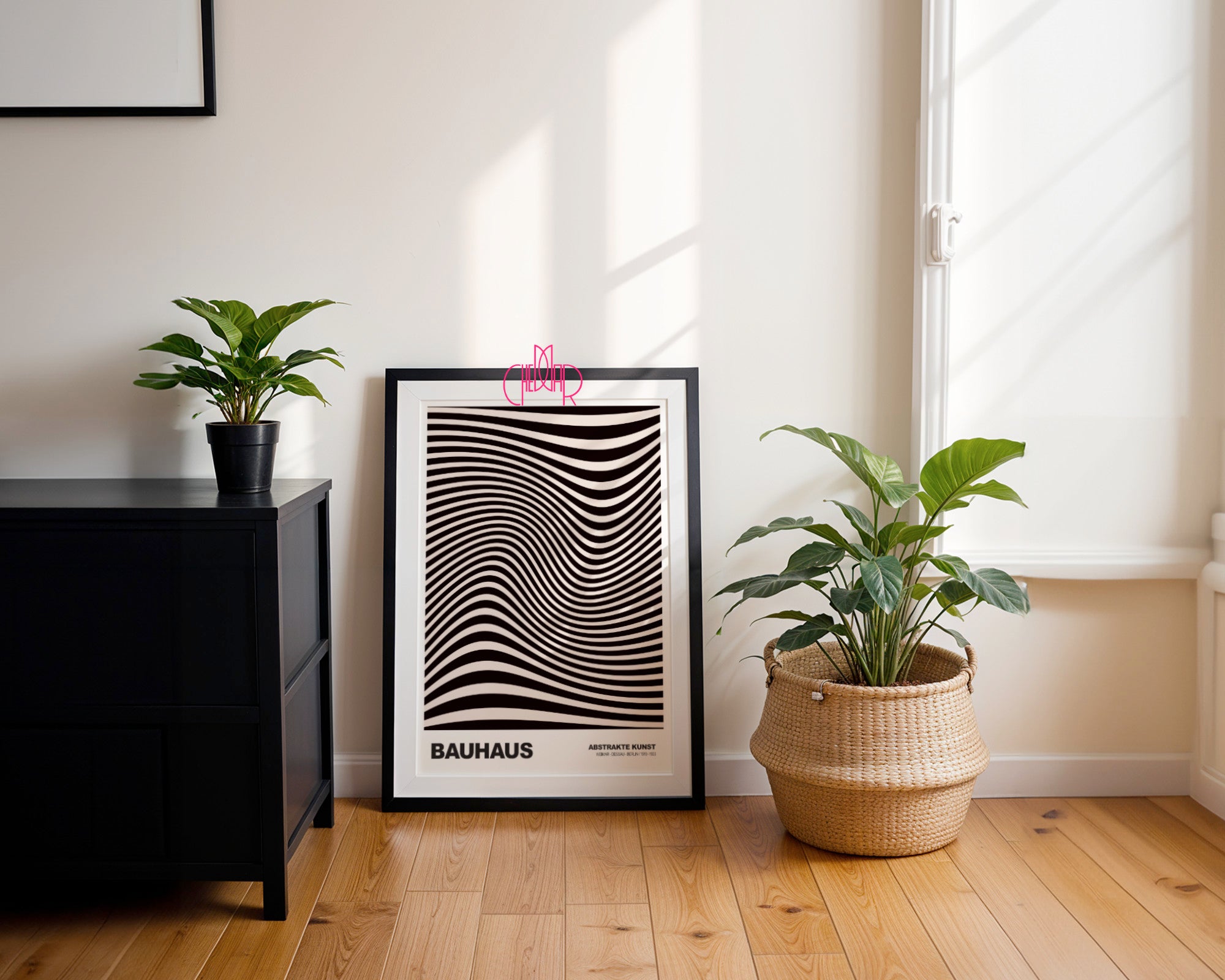 Neonowa Harmonia: Concentric Vibrance – Bauhaus, Abstract Striped Vision