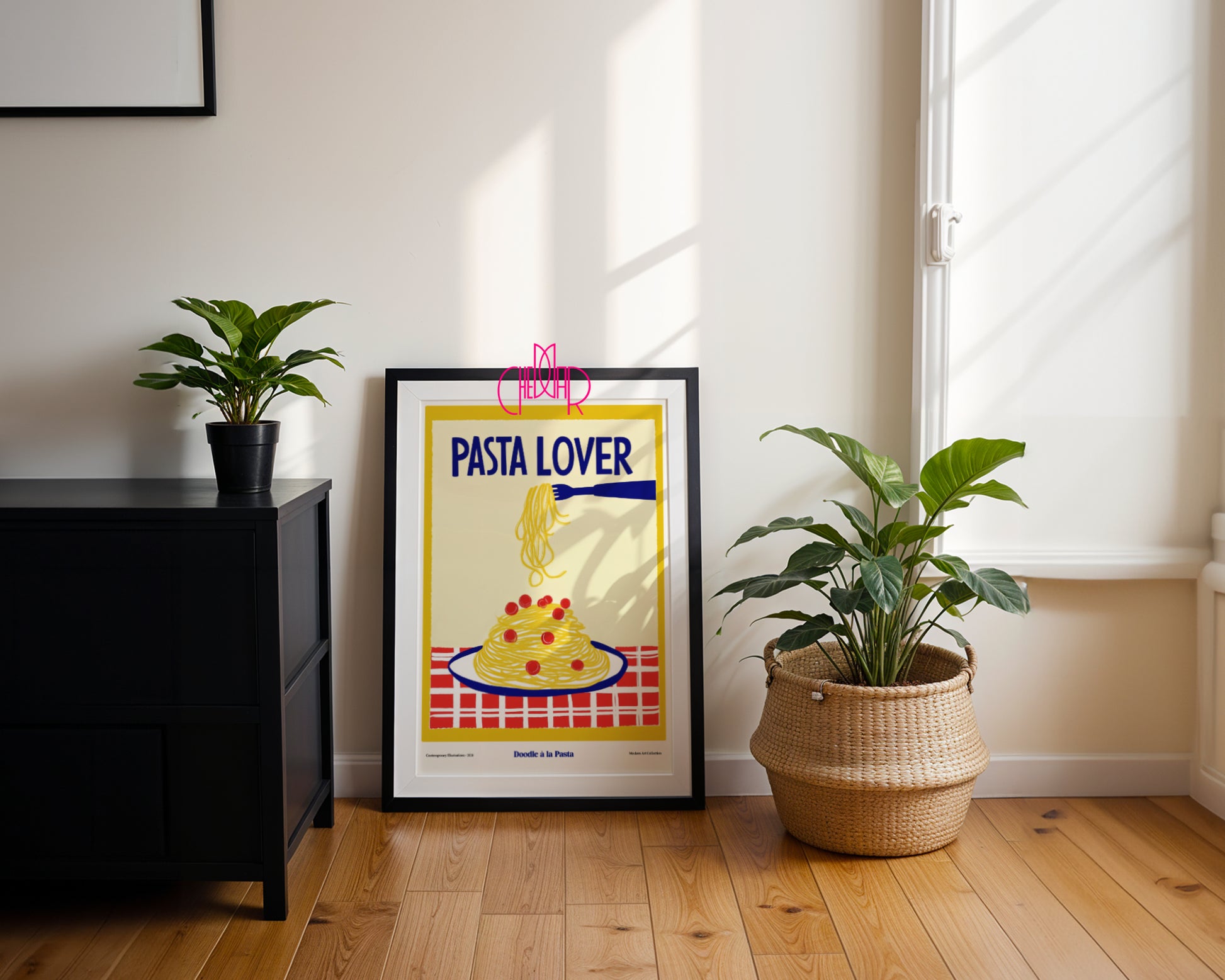 Pasta Lover modernist poster, Contemporary Art Gallery